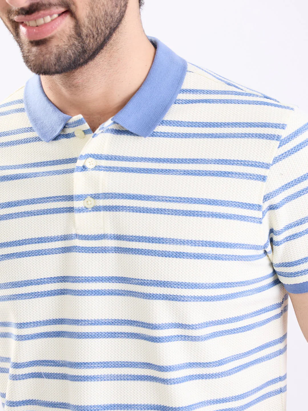 Men T-Shirt Blue Slim Fit - Image 6