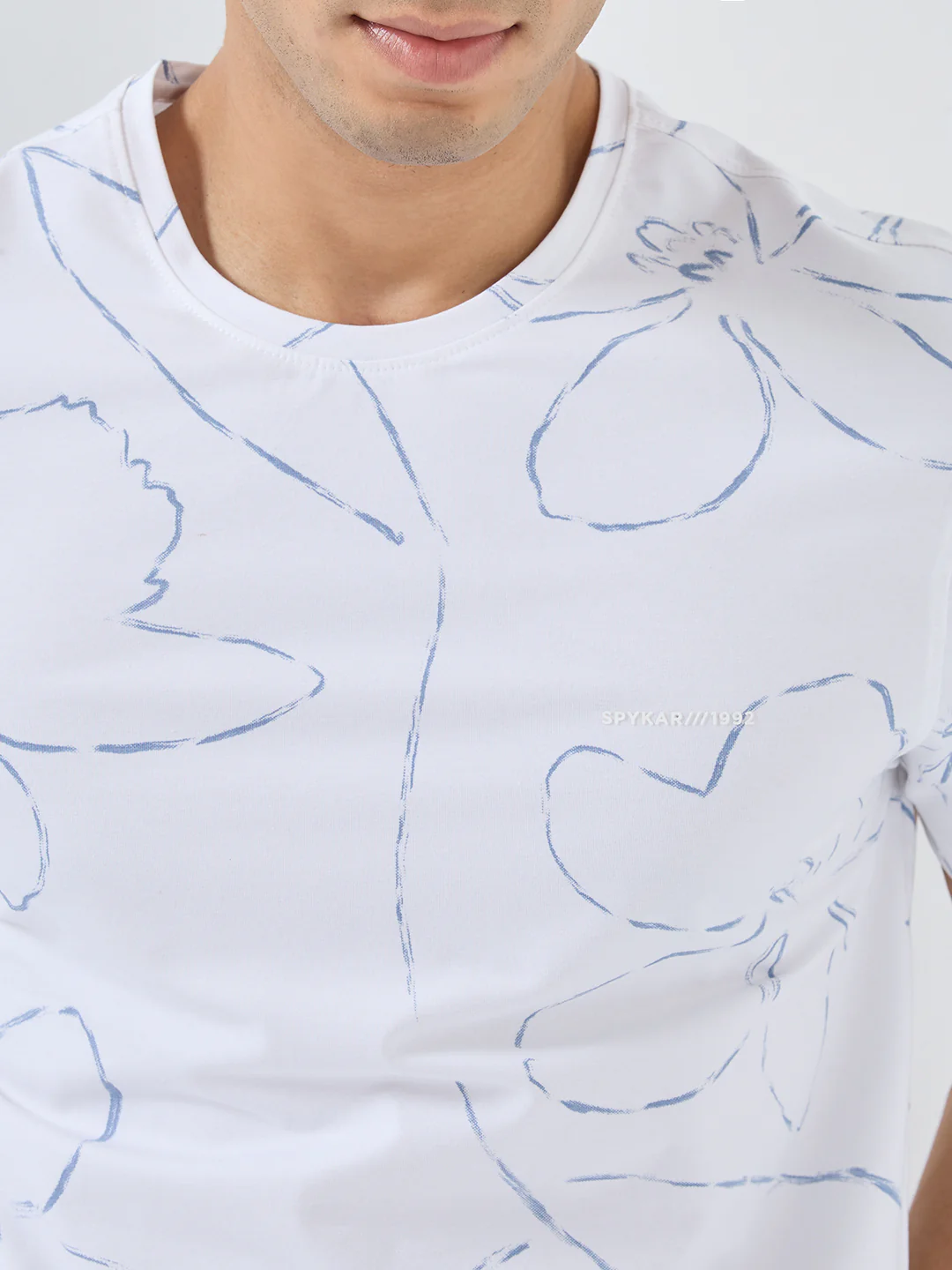 Men T-Shirt Print White Regular Fit - Image 6