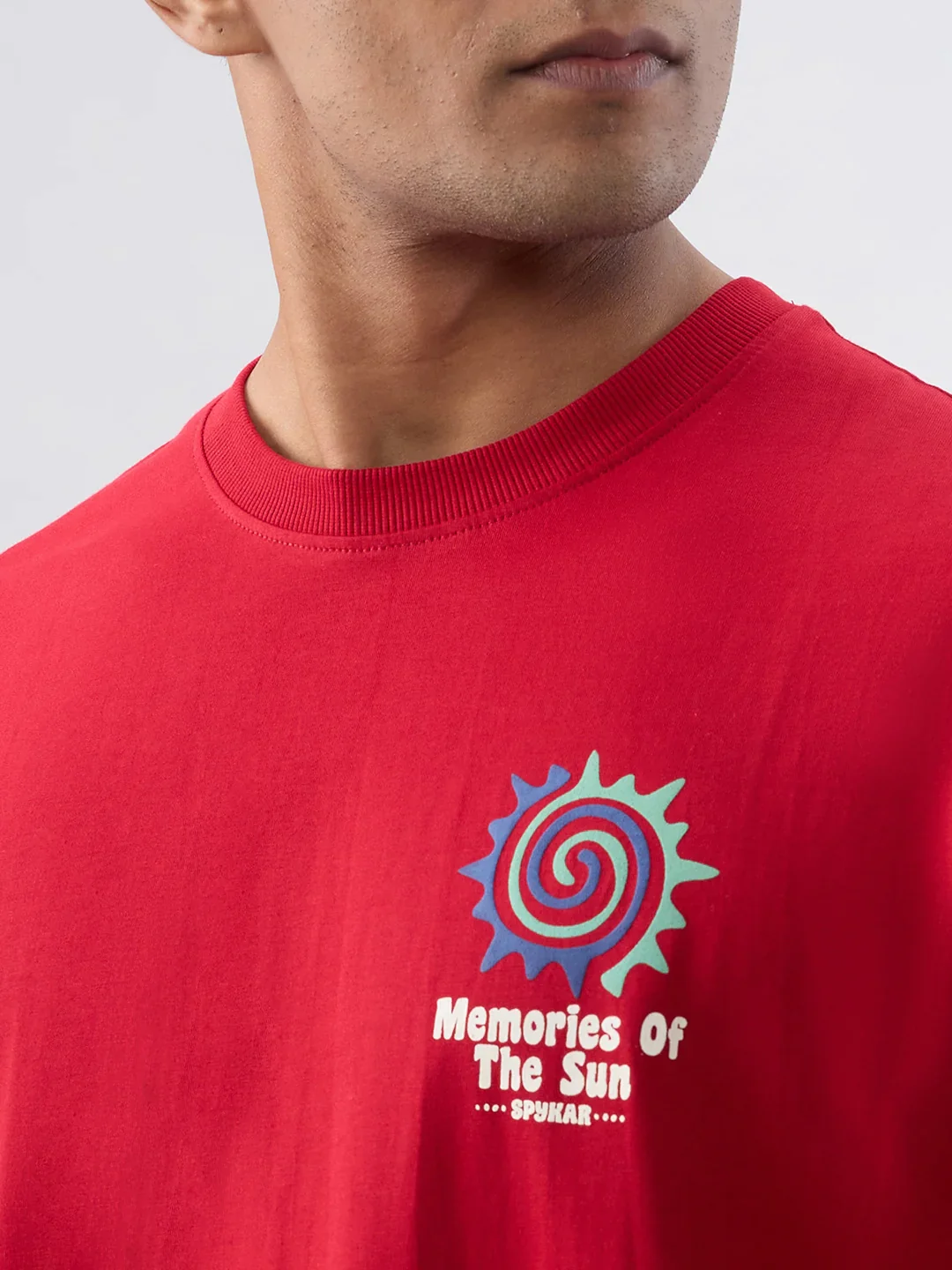 Men T-Shirt Graphic Red Relaxed Fit - Image 4