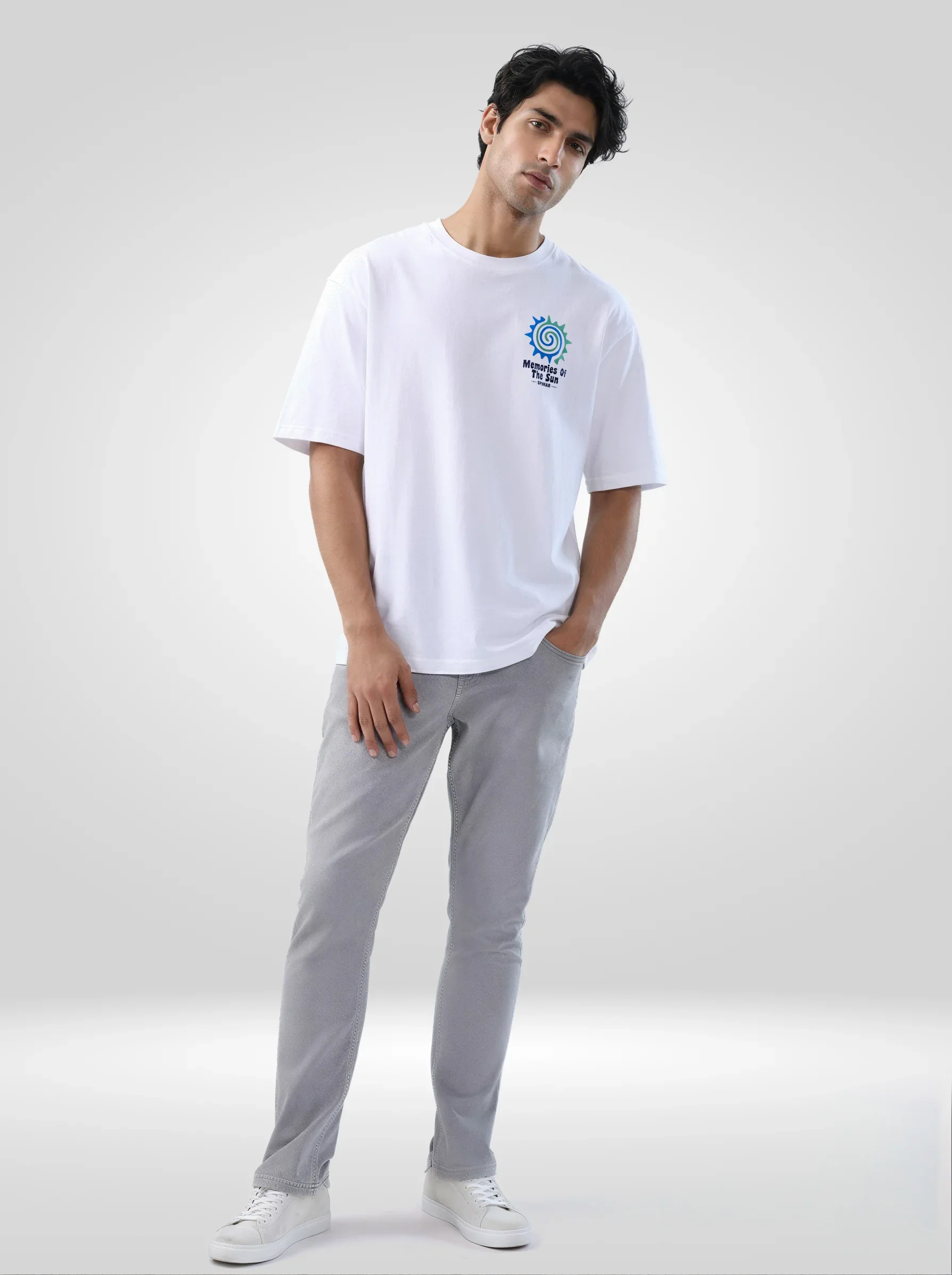 Men T-Shirt Graphic White Relaxed Fit - Image 2