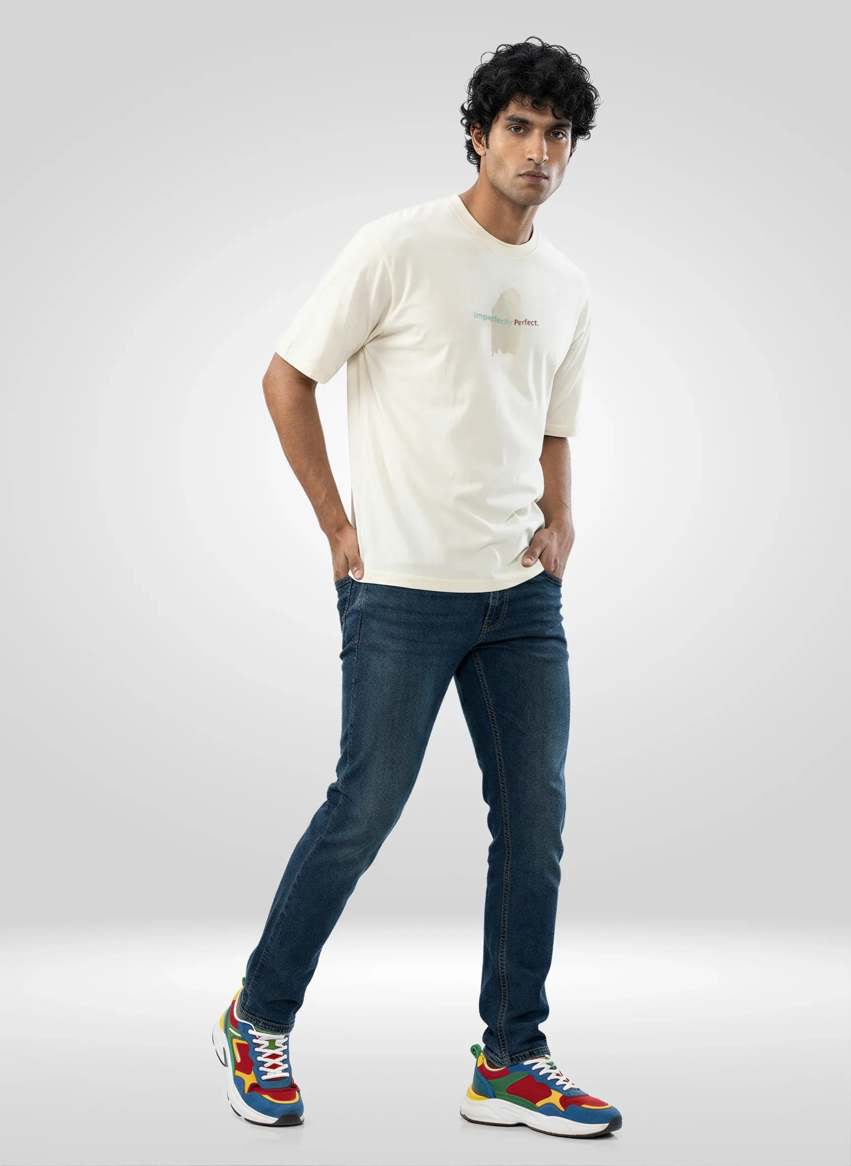 Men T-Shirt Graphic Off White Relaxed Fit - Image 2