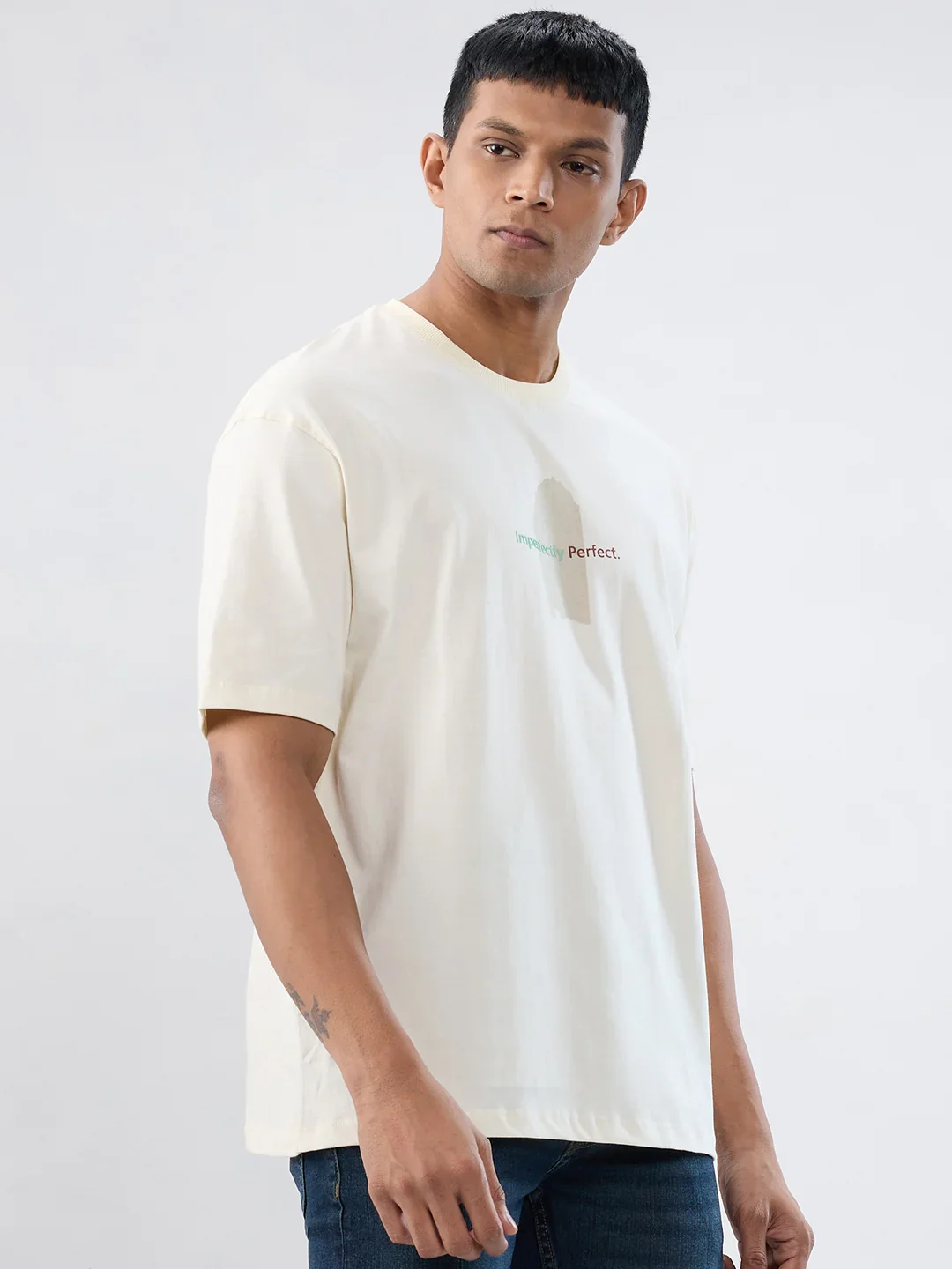 Men T-Shirt Graphic Off White Relaxed Fit - Image 3