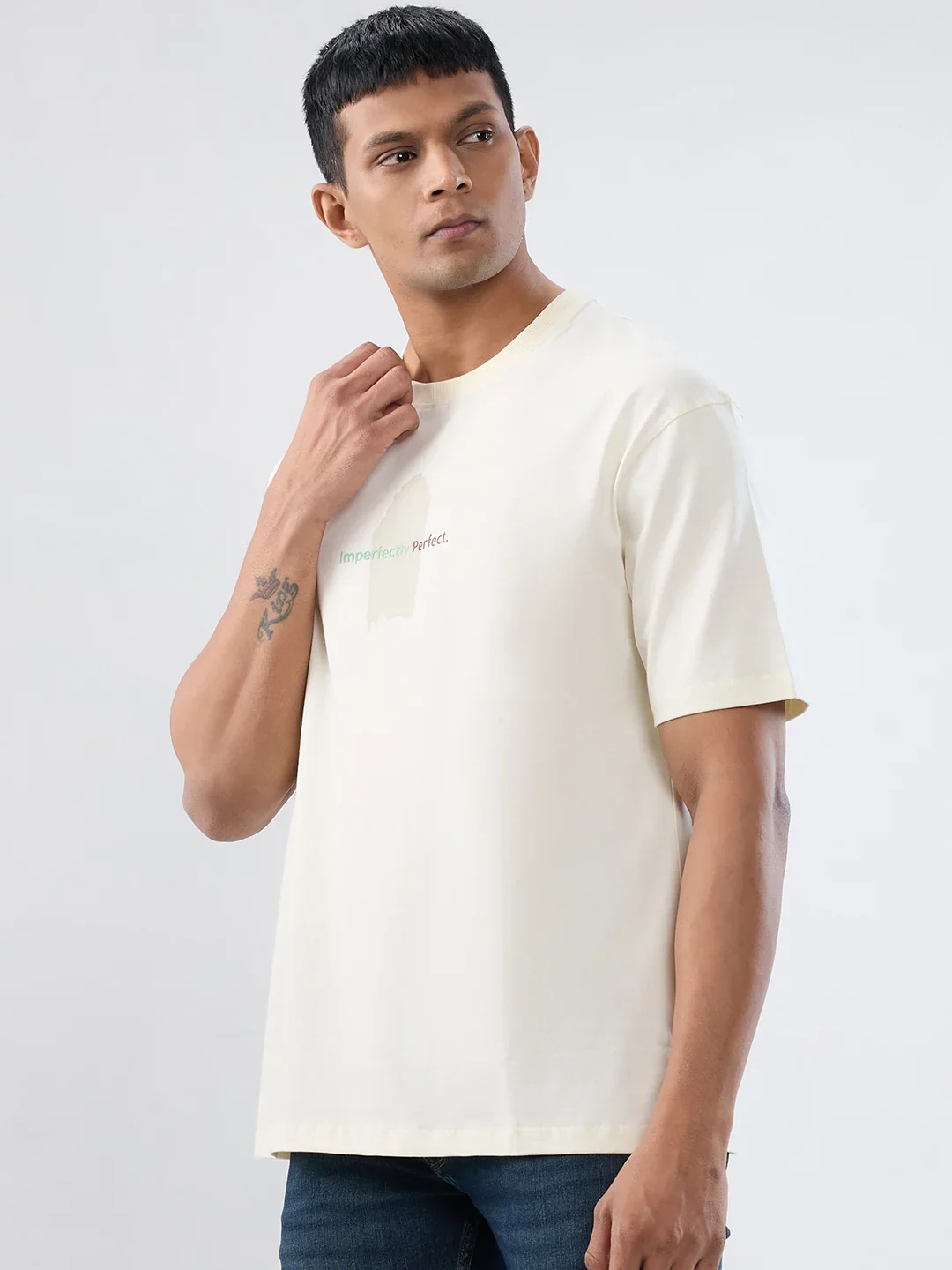 Men T-Shirt Graphic Off White Relaxed Fit - Image 5