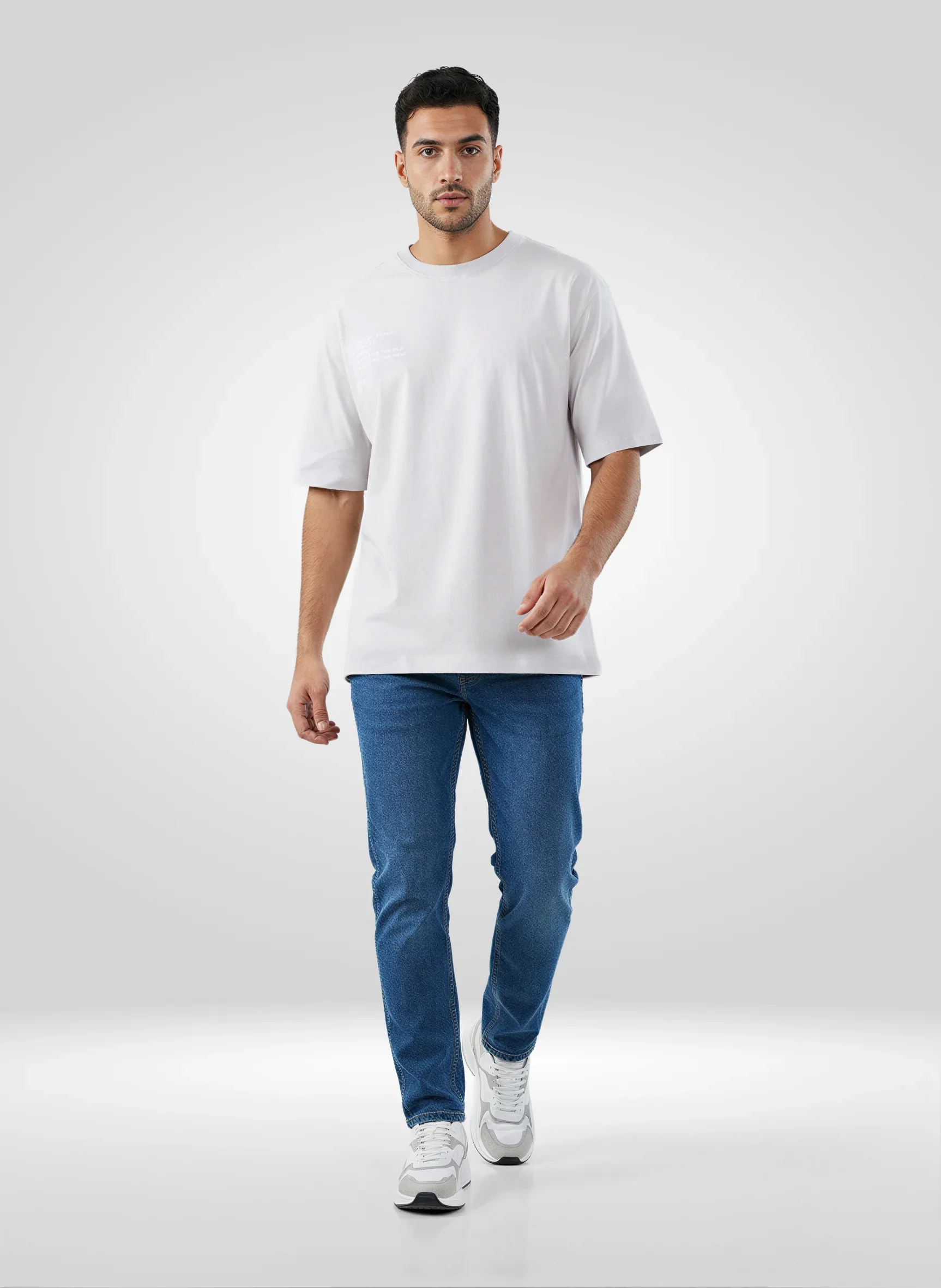 Men T-Shirt Graphic Grey Relaxed Fit - Image 2