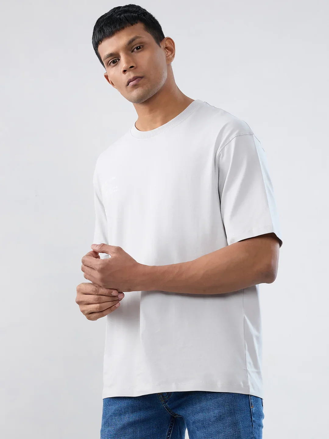 Men T-Shirt Graphic Grey Relaxed Fit - Image 5