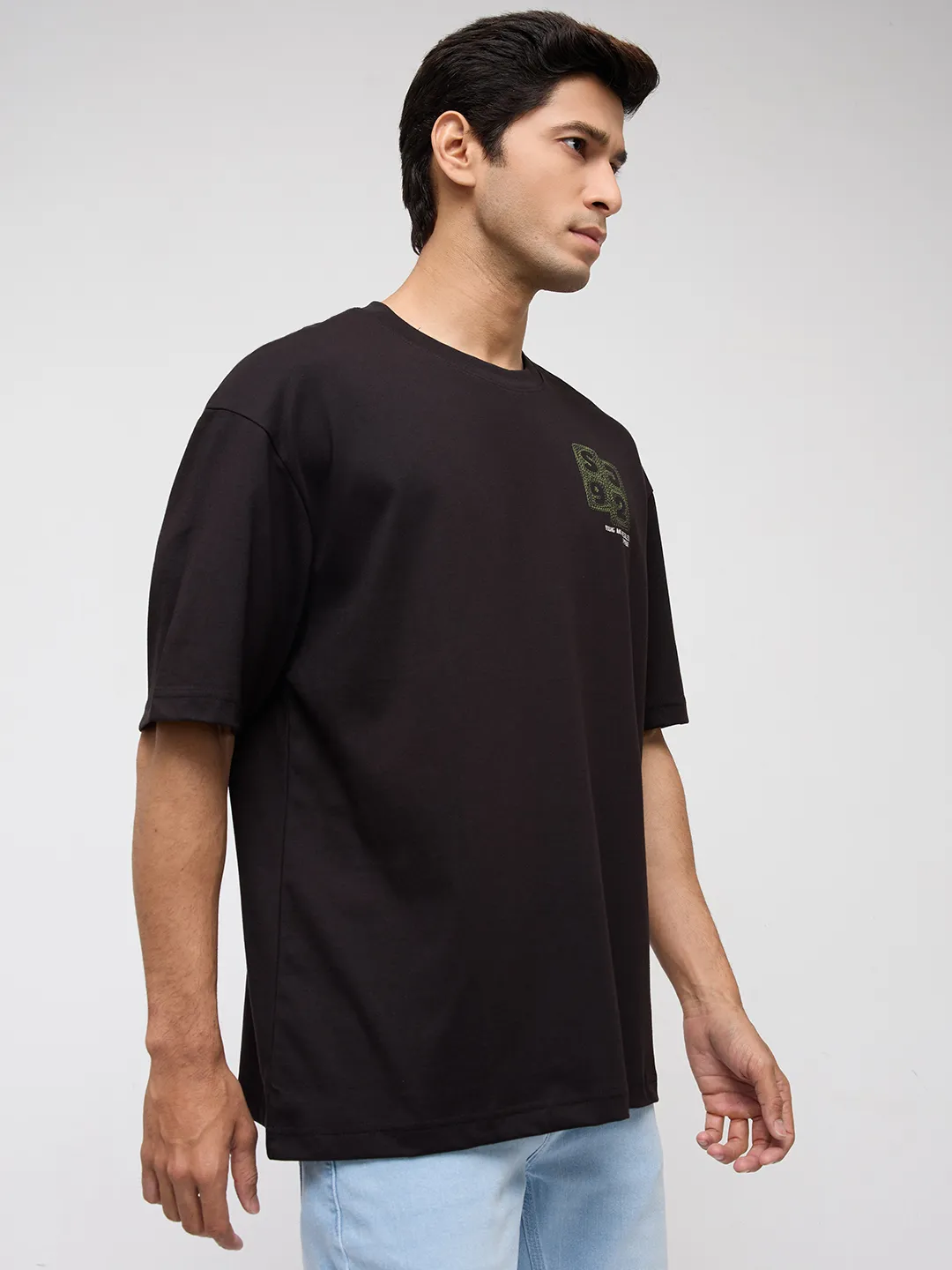 Men T-Shirt Graphic Black Relaxed Fit - Image 3