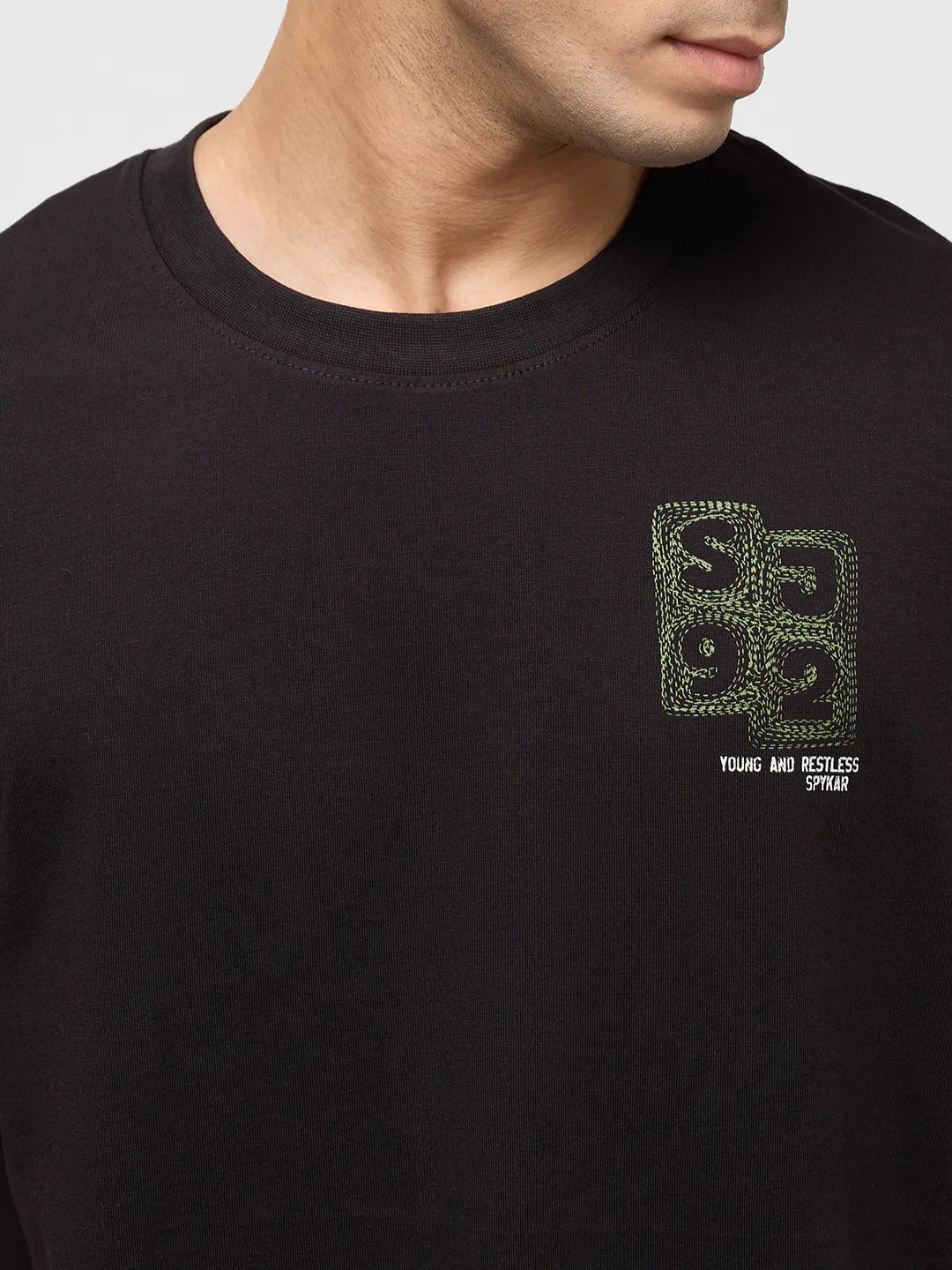 Men T-Shirt Graphic Black Relaxed Fit - Image 6