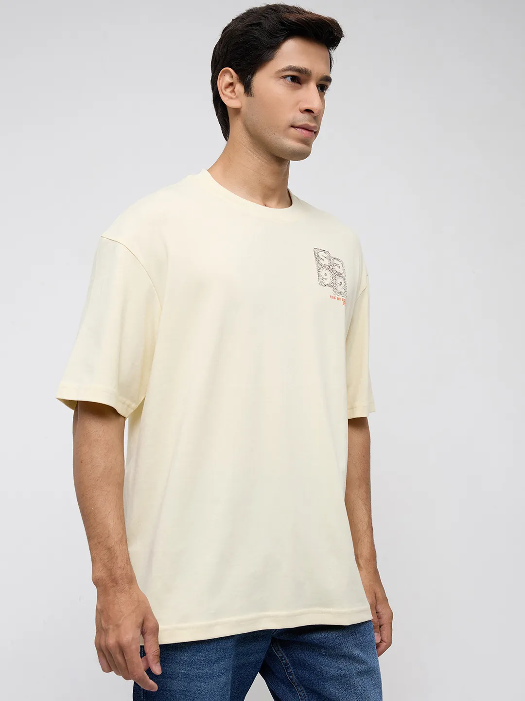 Men T-Shirt Graphic Off White Relaxed Fit - Image 3