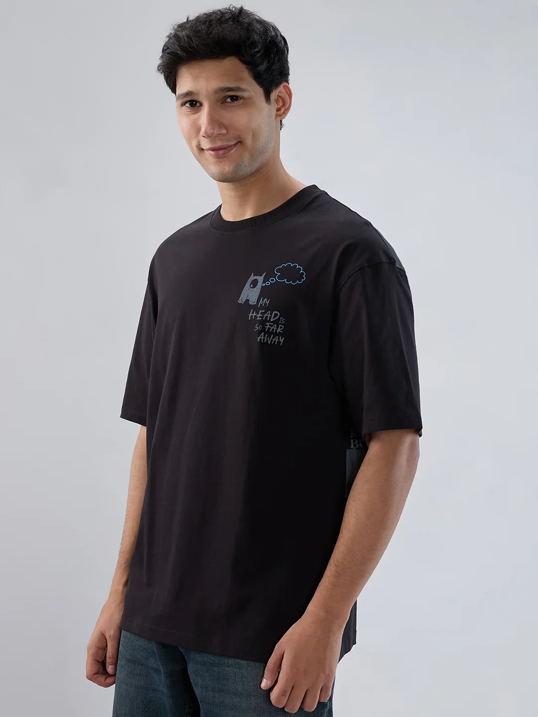 Men T-Shirt Graphic Black Relaxed Fit - Image 4