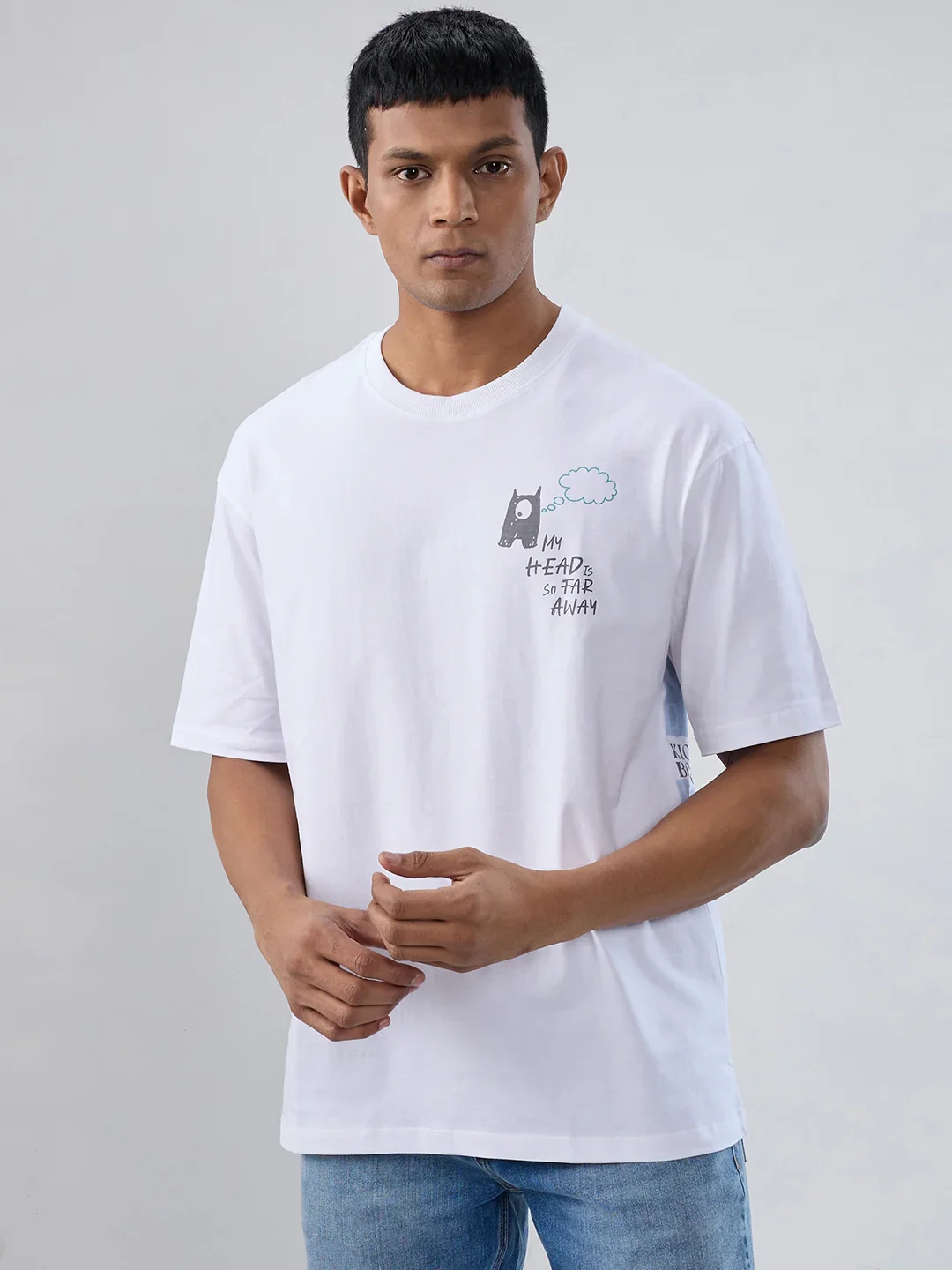 Men T-Shirt Graphic White Relaxed Fit - Image 4