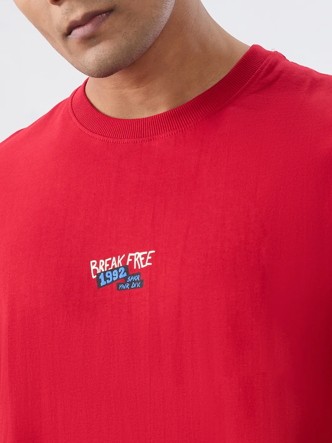 Men T-Shirt Graphic Red Relaxed Fit - Image 4