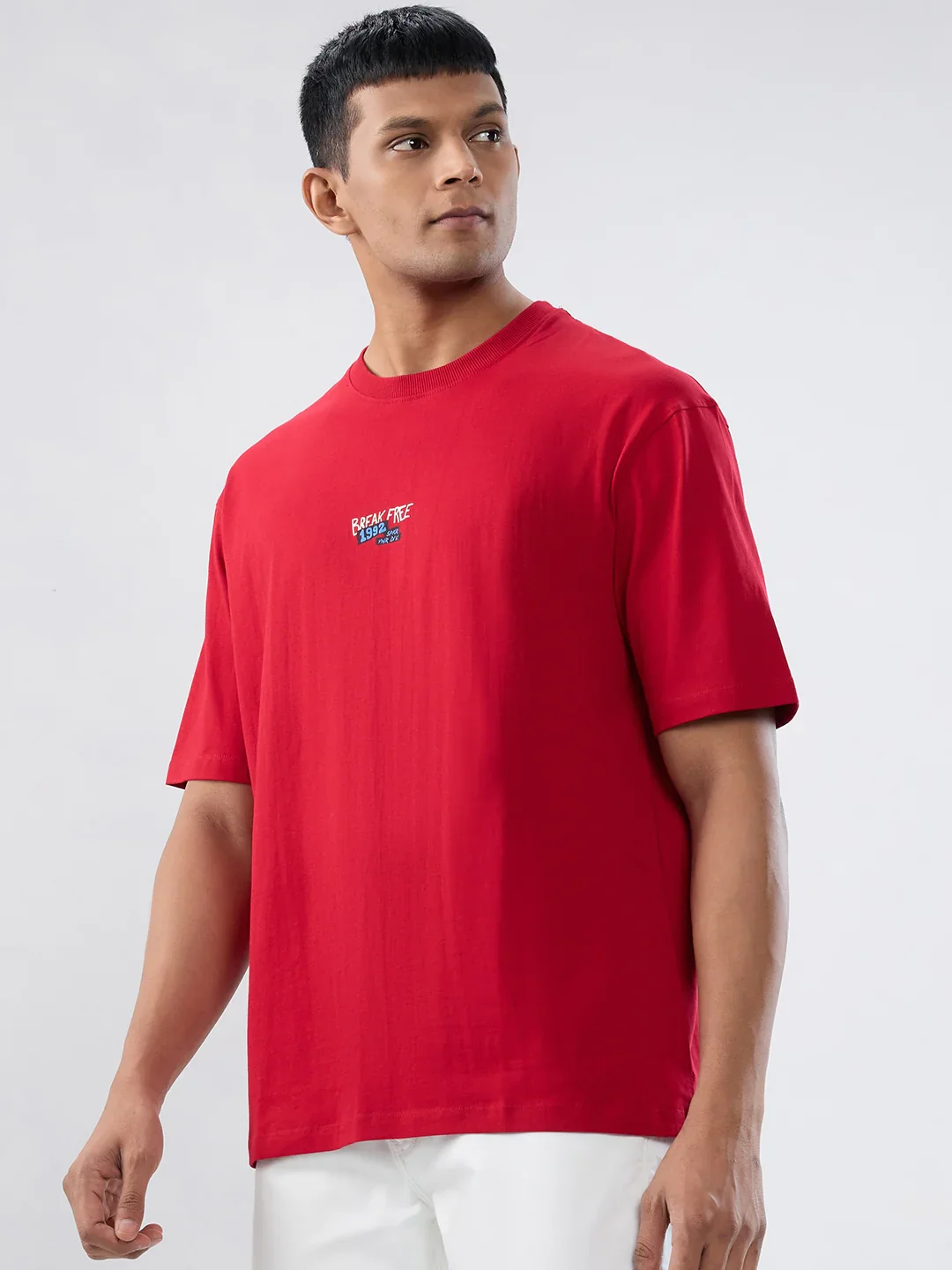 Men T-Shirt Graphic Red Relaxed Fit - Image 5