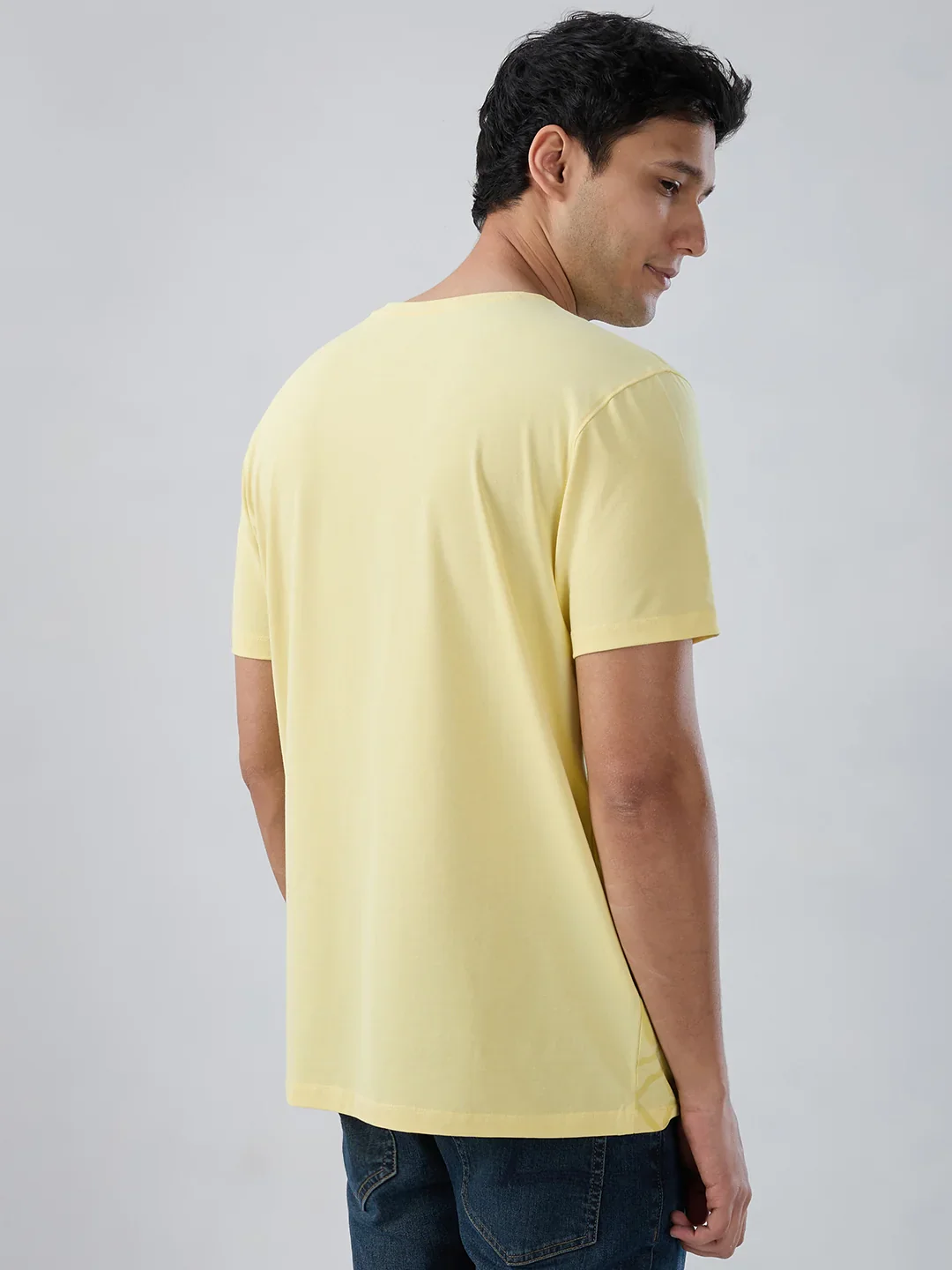 Men T-Shirt Graphic Yellow Regular Fit - Image 6