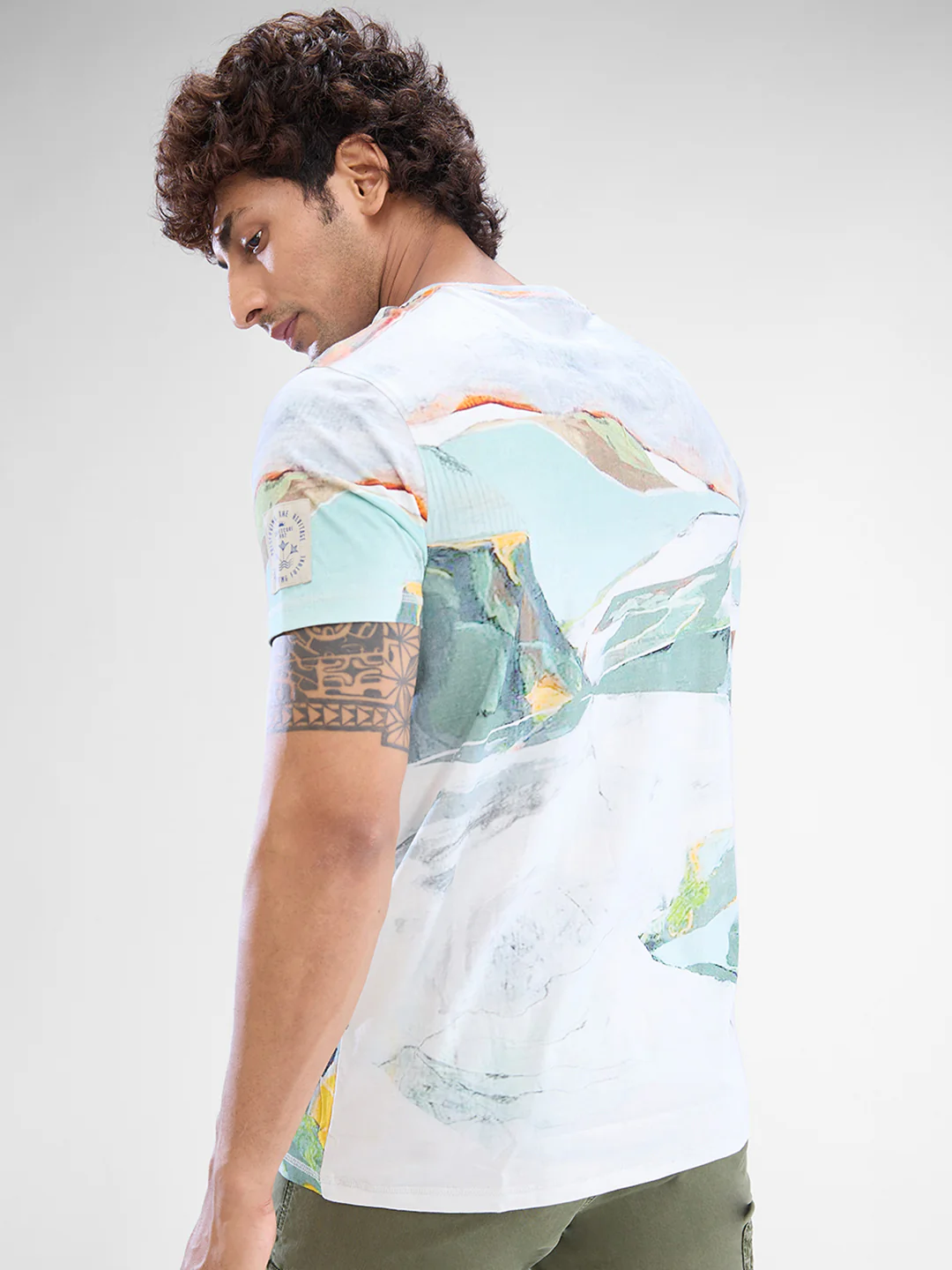 Men T-Shirt White Half Sleeve - Image 3