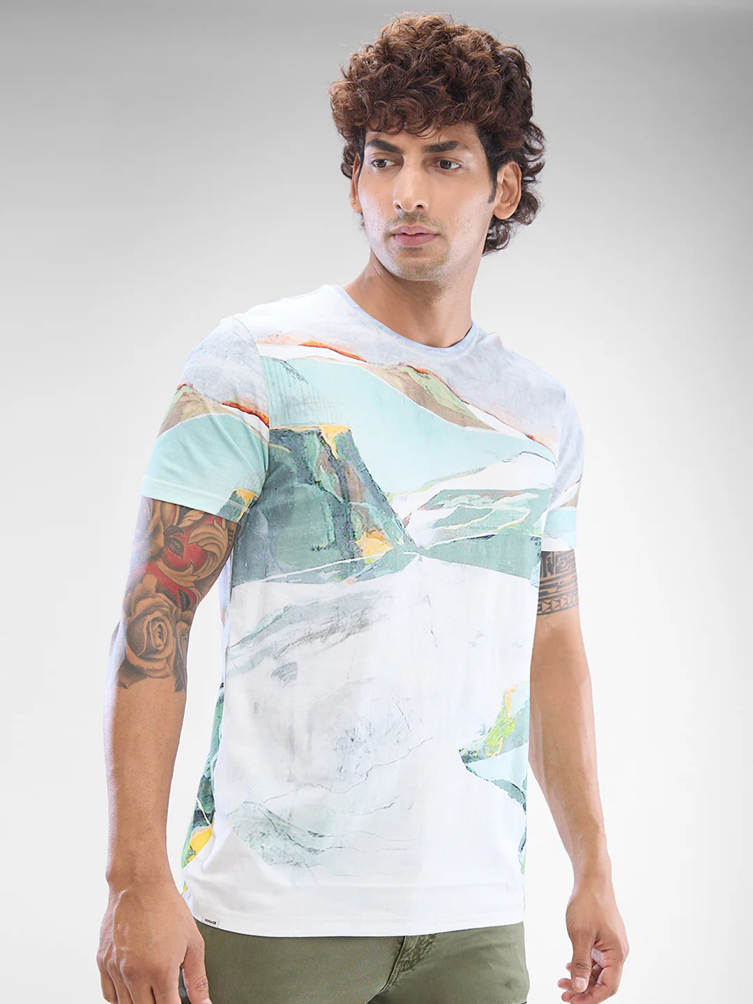 Men T-Shirt White Half Sleeve - Image 4