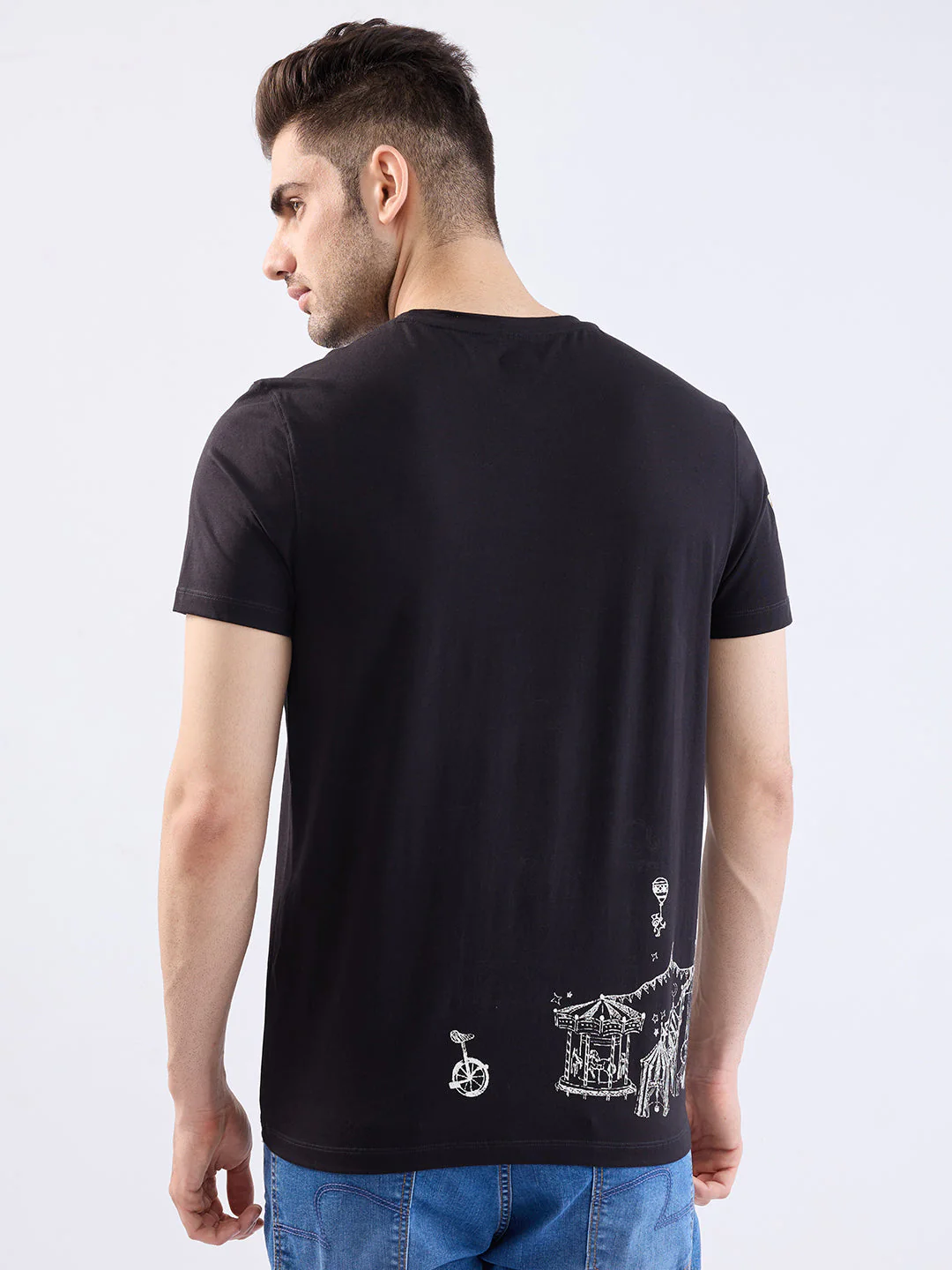 Men T-Shirt Black Slim Fit - Image 4