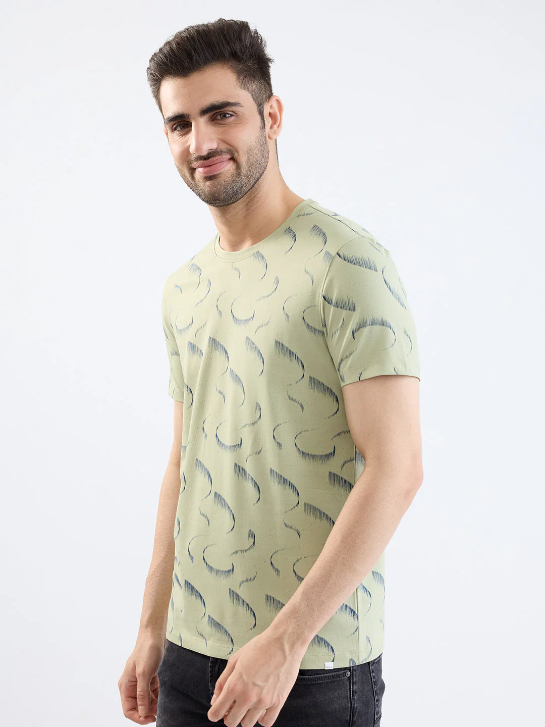 Men T-Shirt Green Slim Fit - Image 3