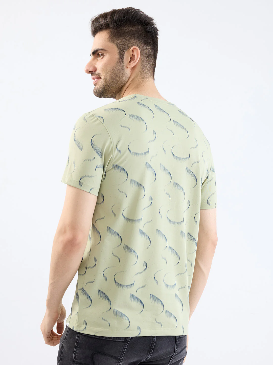 Men T-Shirt Green Slim Fit - Image 4
