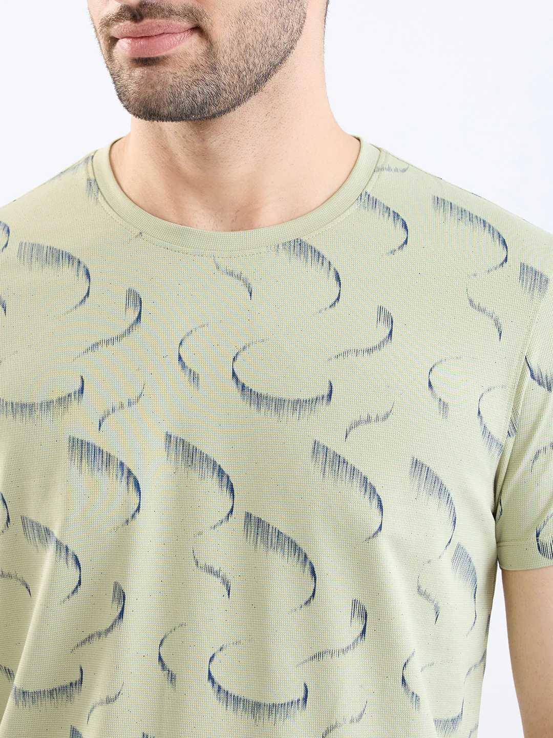 Men T-Shirt Green Slim Fit - Image 6