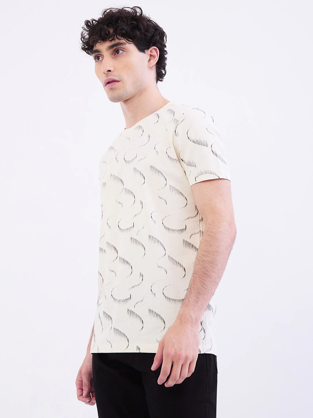 Men T-Shirt White Slim Fit - Image 3