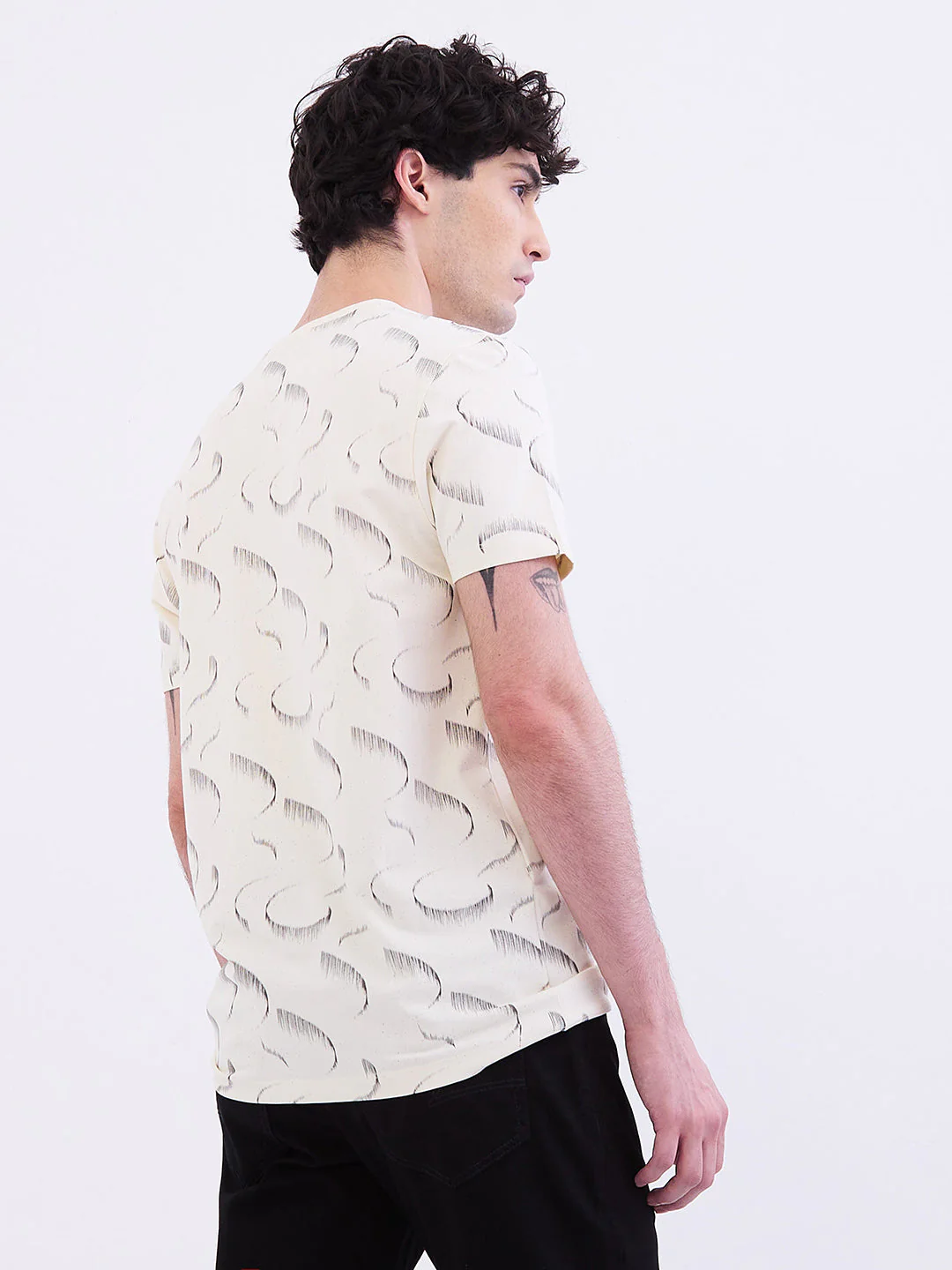 Men T-Shirt White Slim Fit - Image 4