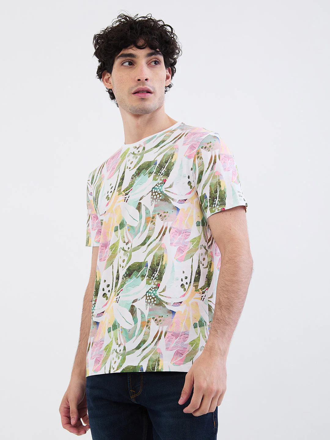 Men T-Shirt White Slim Fit - Image 3