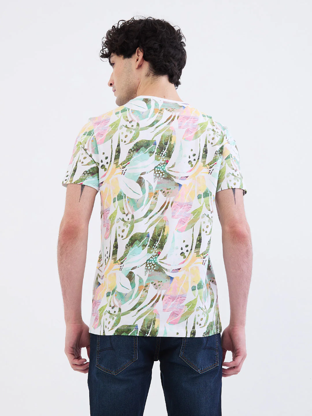 Men T-Shirt White Slim Fit - Image 4