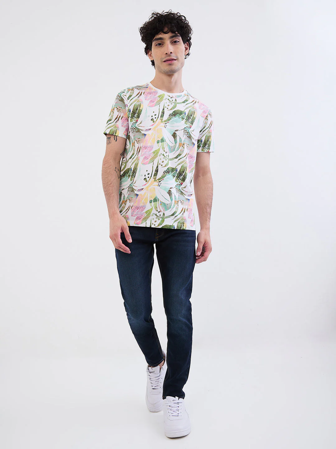 Men T-Shirt White Slim Fit - Image 5