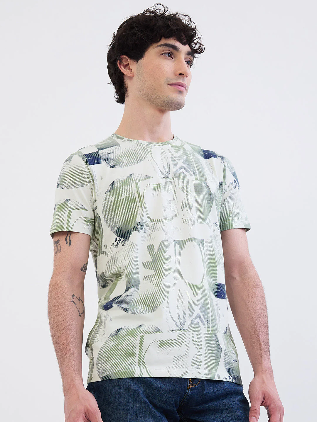 Men T-Shirt White Slim Fit