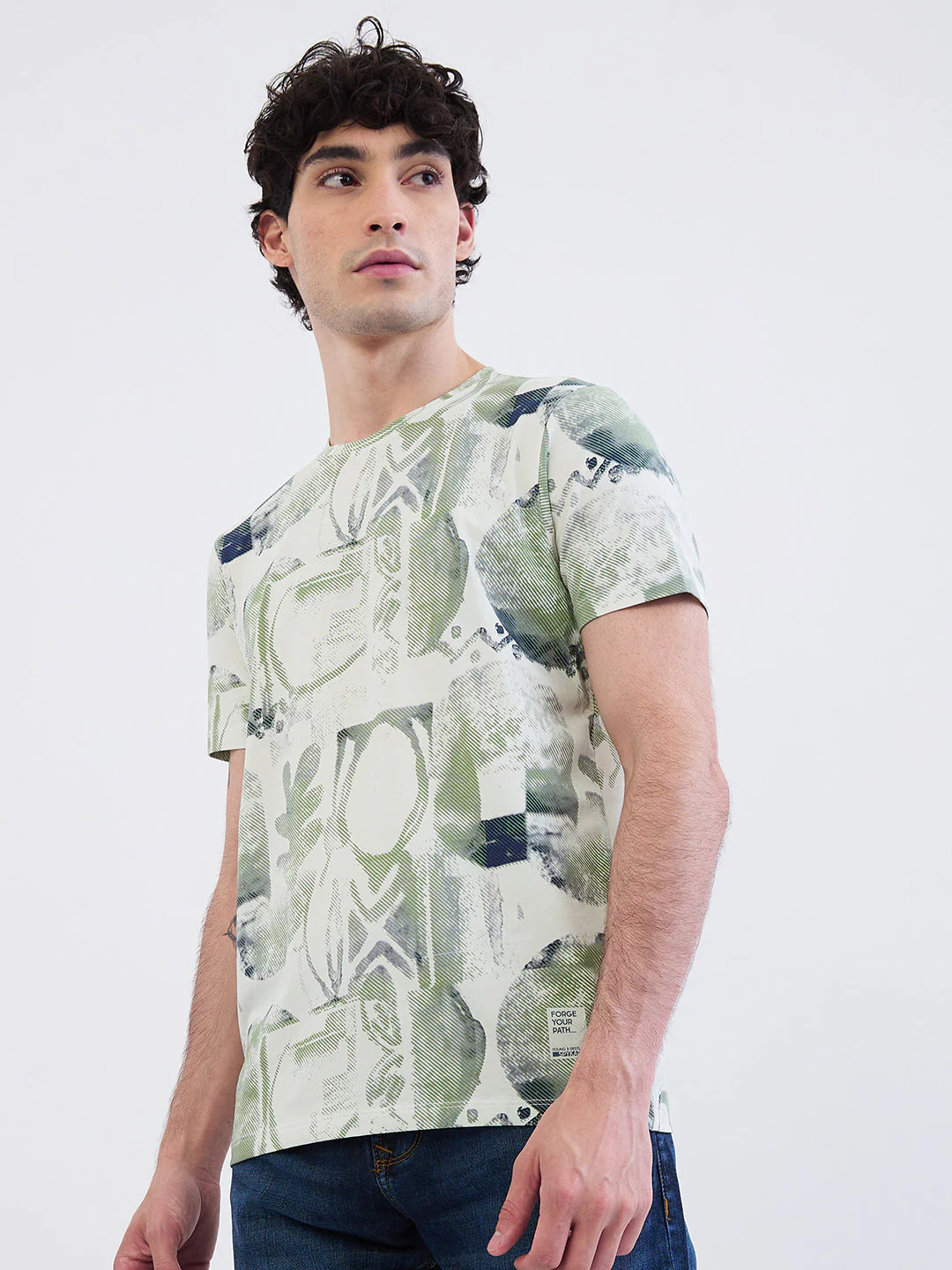 Men T-Shirt White Slim Fit - Image 3