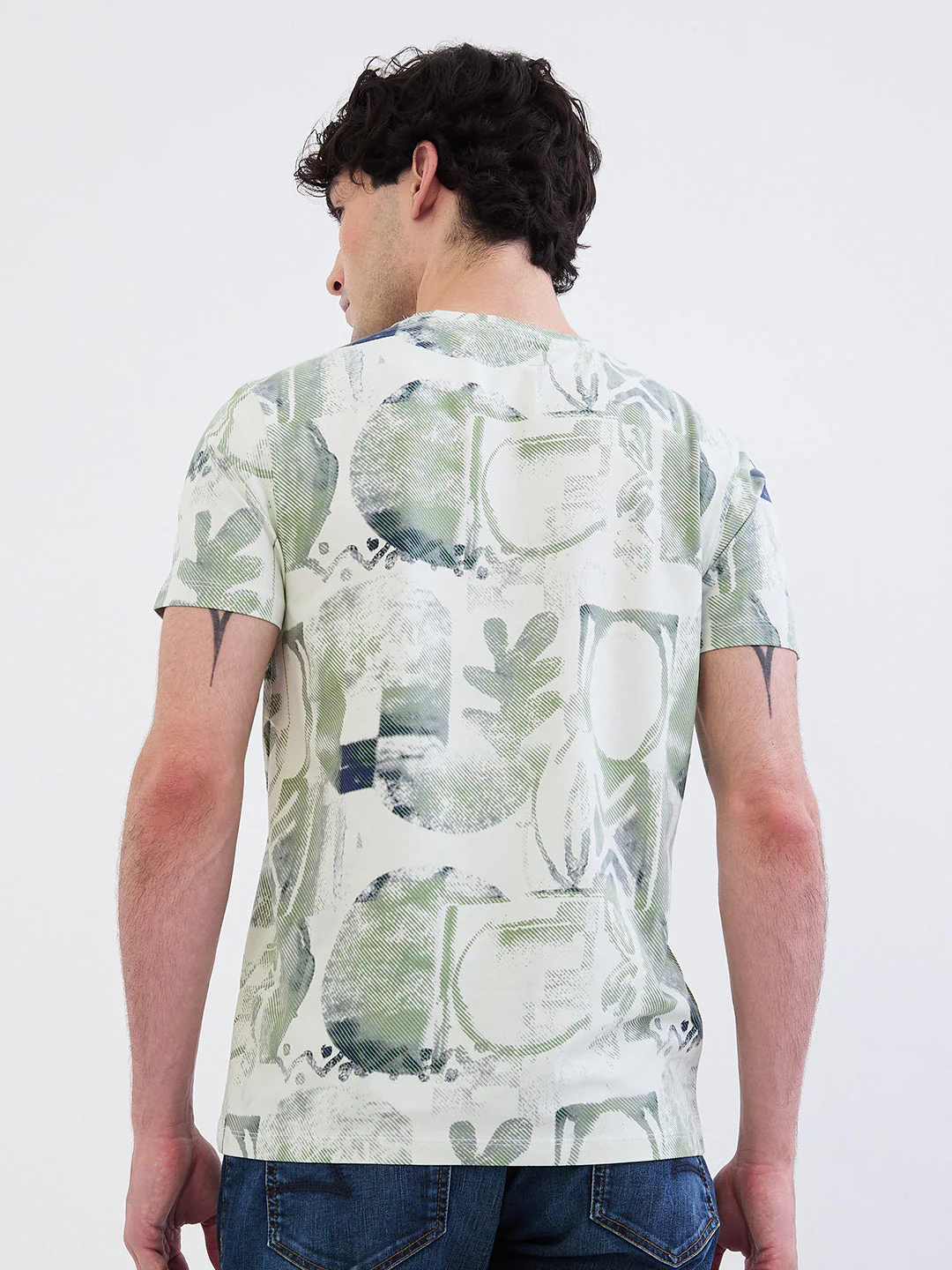 Men T-Shirt White Slim Fit - Image 4