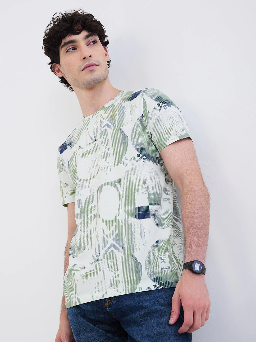 Men T-Shirt White Slim Fit - Image 7