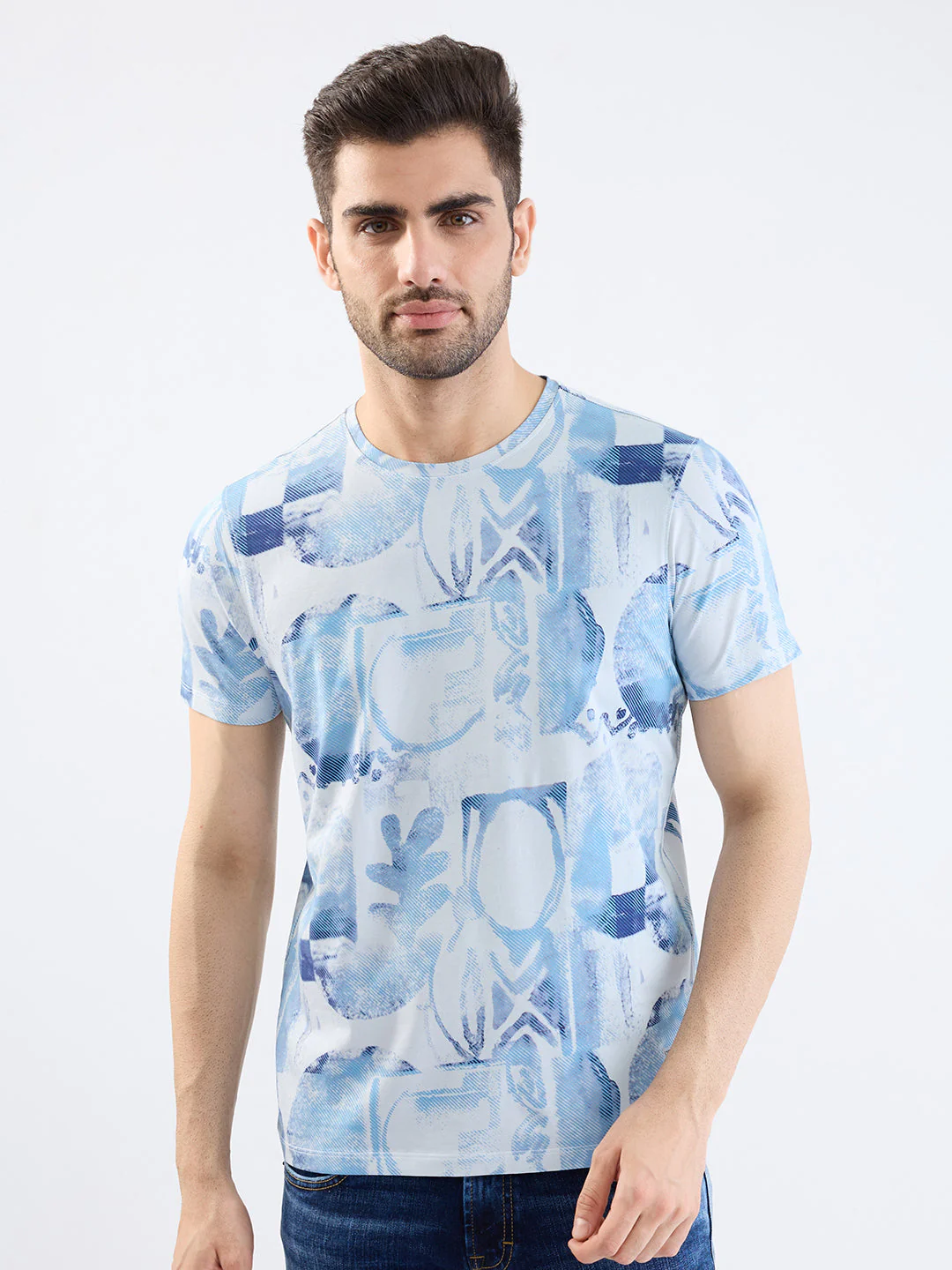Men T-Shirt Grey Slim Fit - Image 2