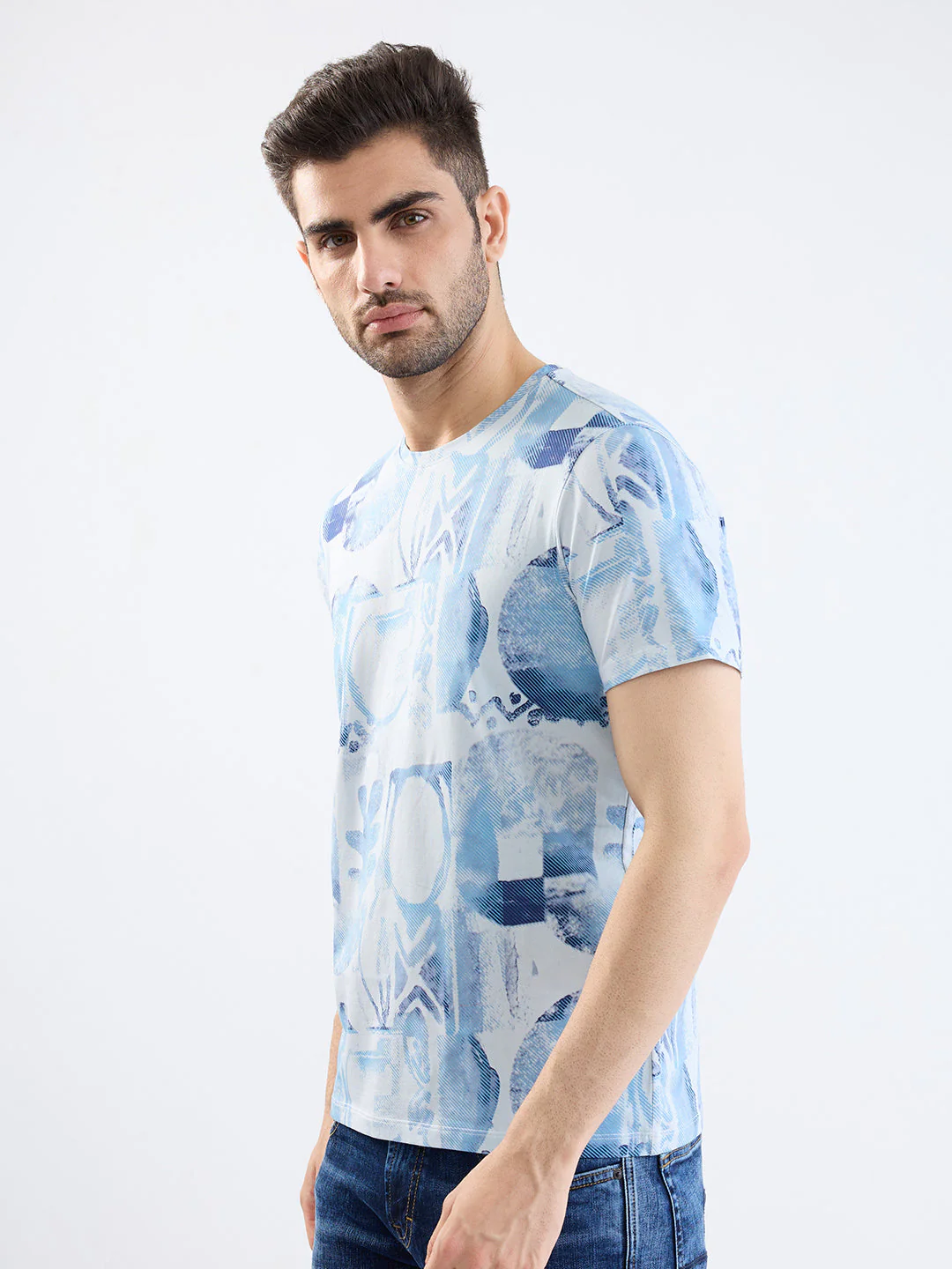 Men T-Shirt Grey Slim Fit - Image 3