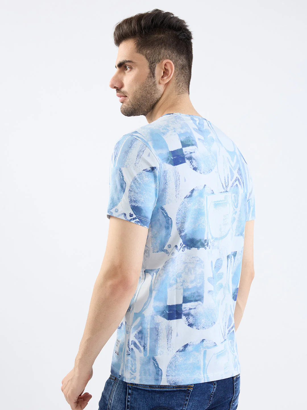 Men T-Shirt Grey Slim Fit - Image 4
