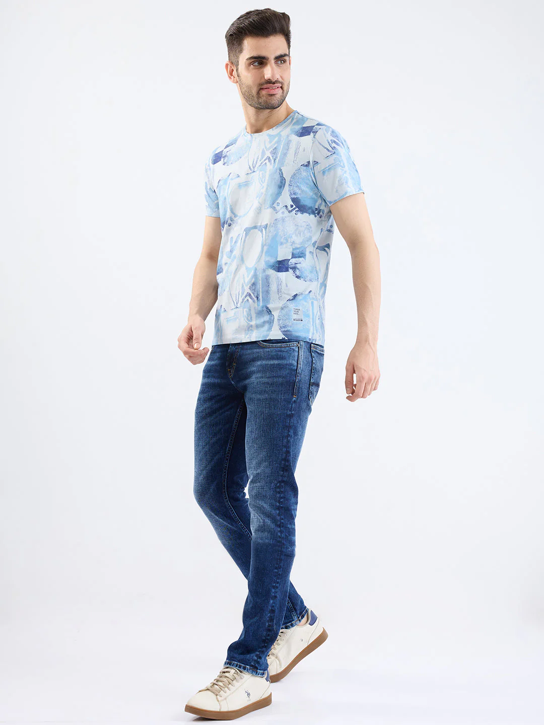 Men T-Shirt Grey Slim Fit - Image 5
