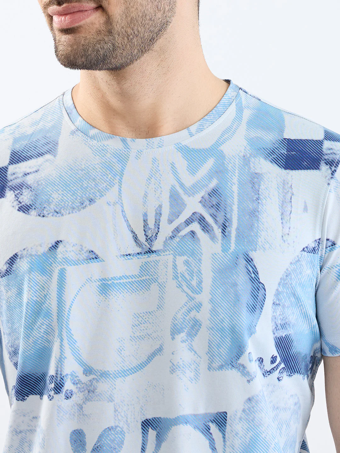 Men T-Shirt Grey Slim Fit - Image 6
