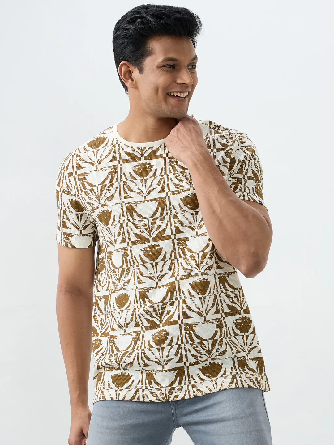 Men T-Shirt White Slim Fit - Image 2