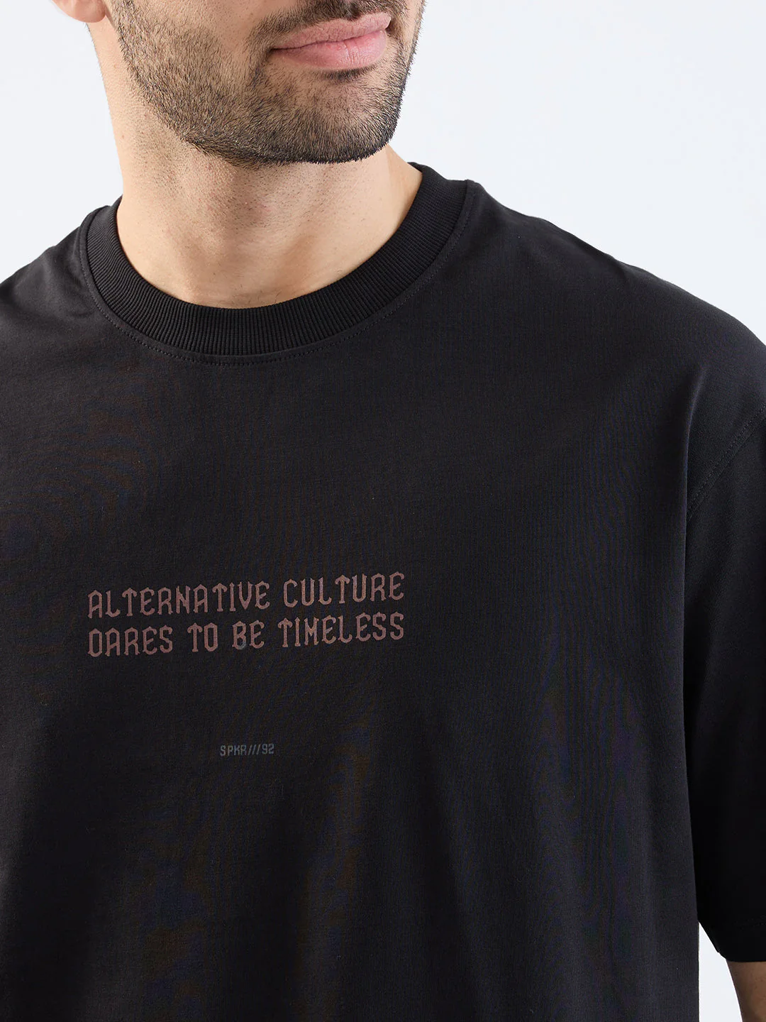 Men T-Shirt Black Comfort Fit - Image 6