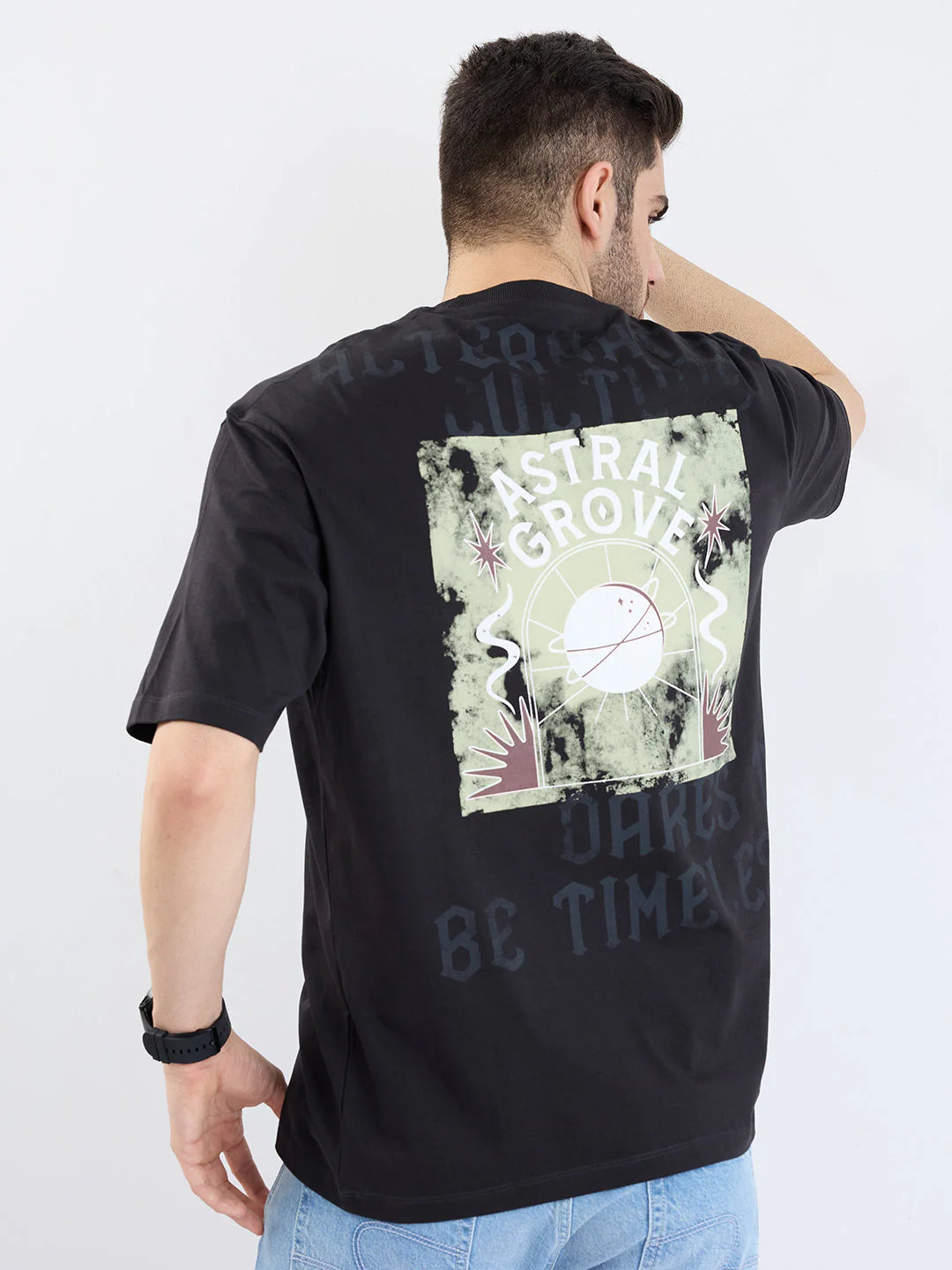 Men T-Shirt Black Comfort Fit - Image 7
