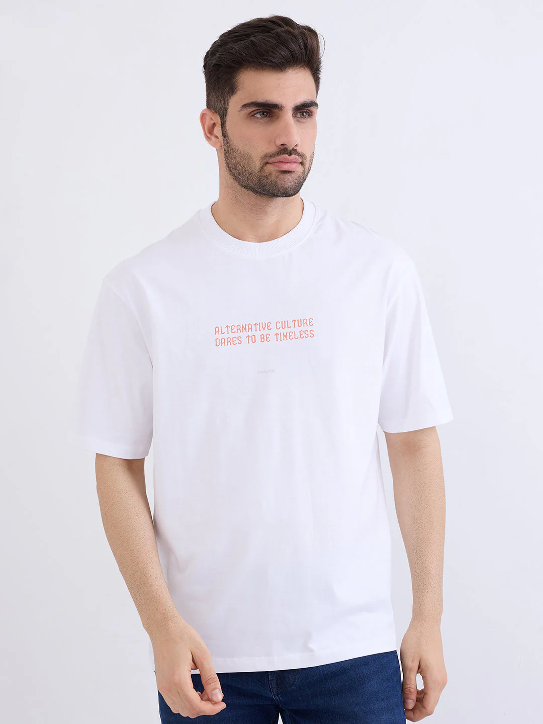 Men T-Shirt White Comfort Fit - Image 2