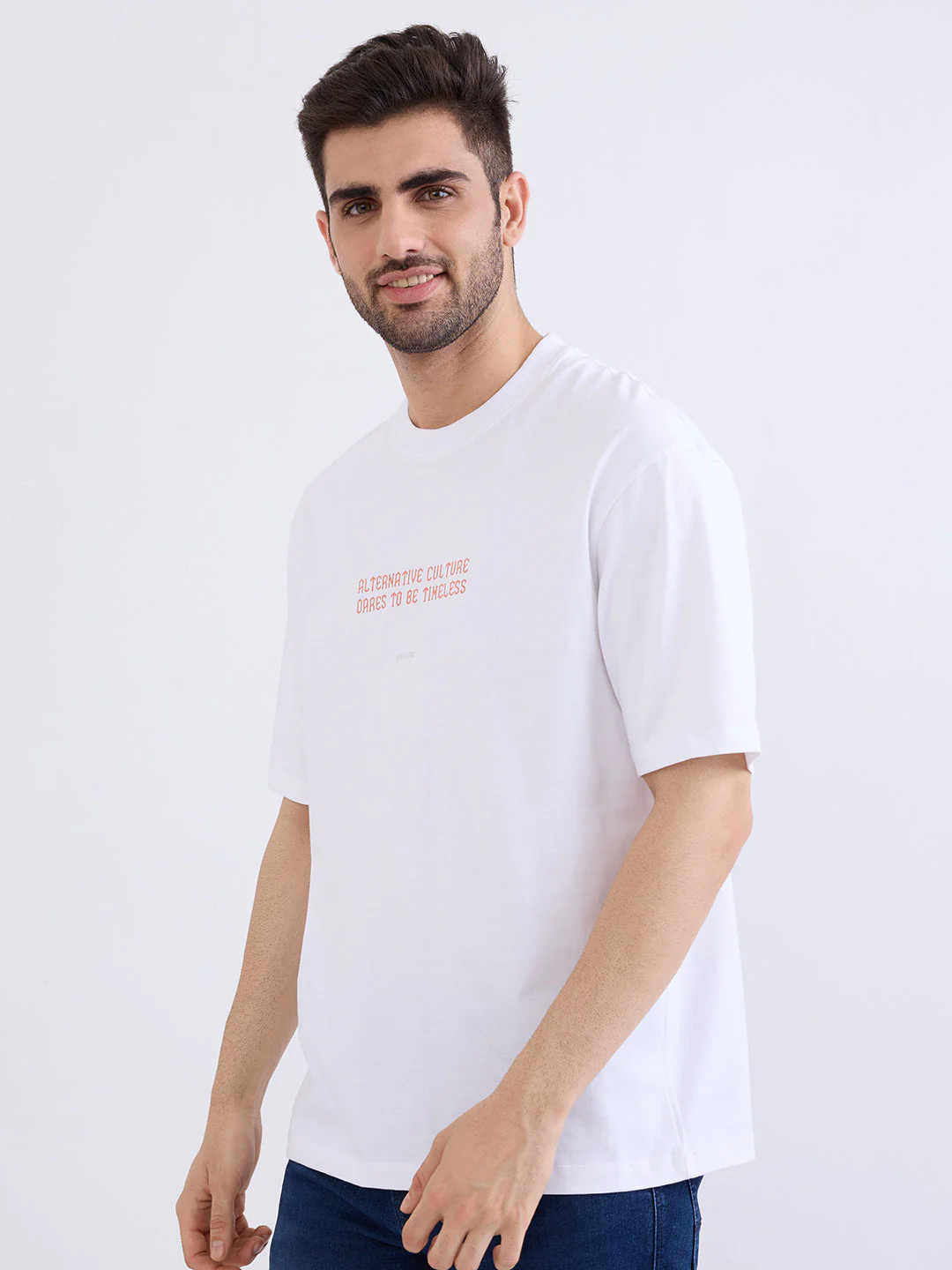 Men T-Shirt White Comfort Fit - Image 3