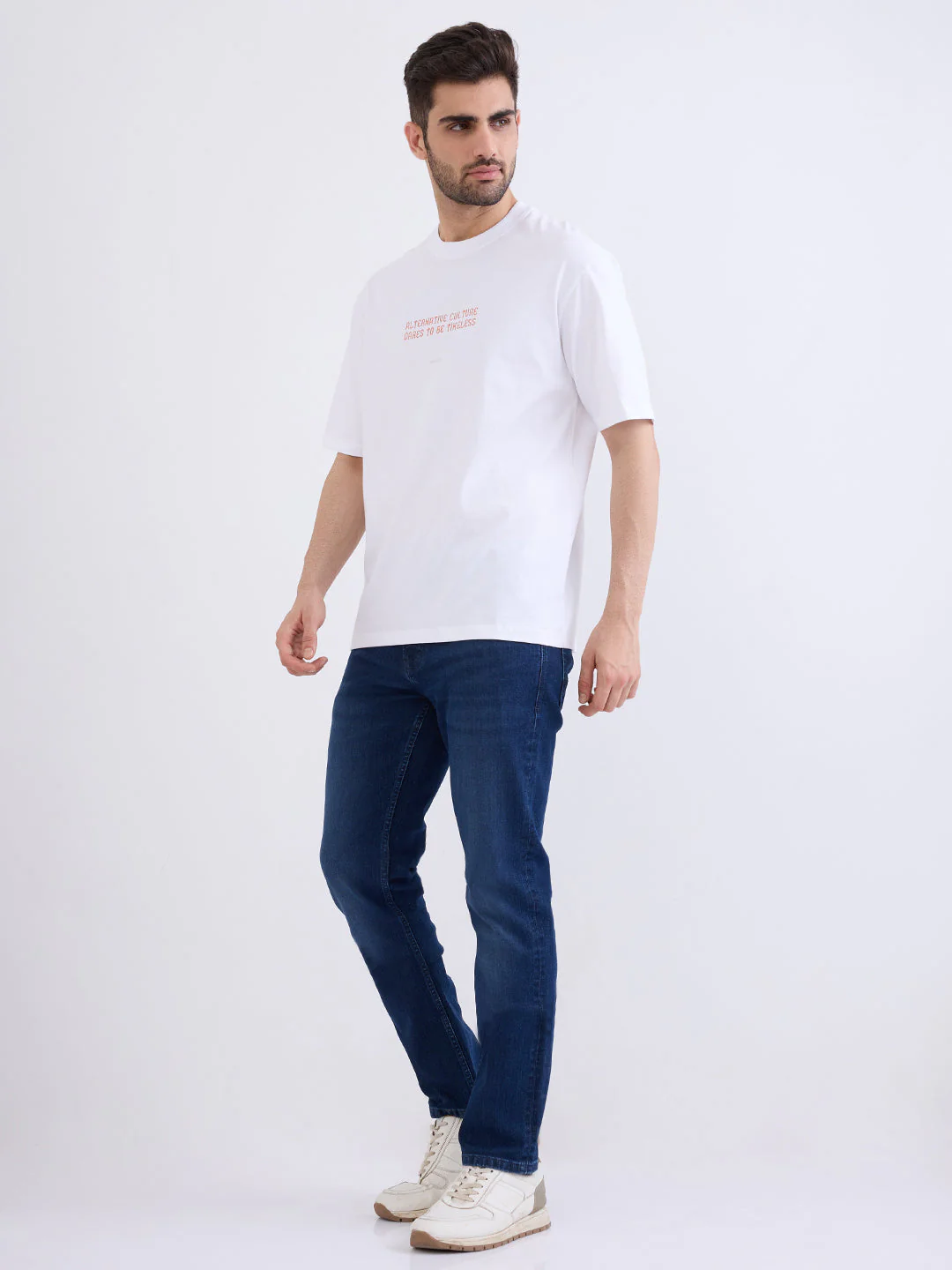 Men T-Shirt White Comfort Fit - Image 5