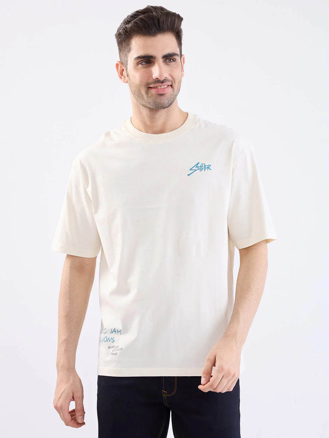 Men T-Shirt White Comfort Fit - Image 2