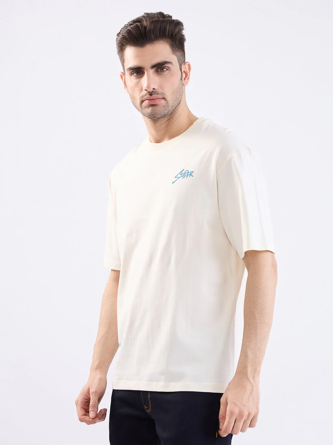 Men T-Shirt White Comfort Fit - Image 3