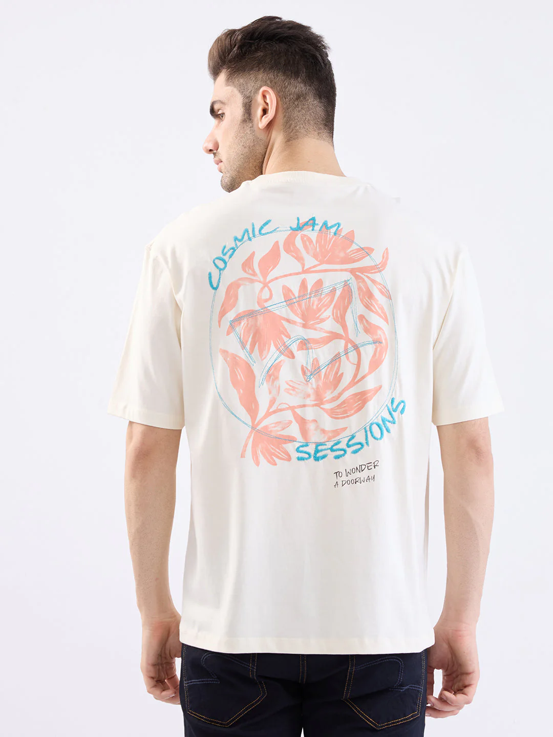 Men T-Shirt White Comfort Fit - Image 4
