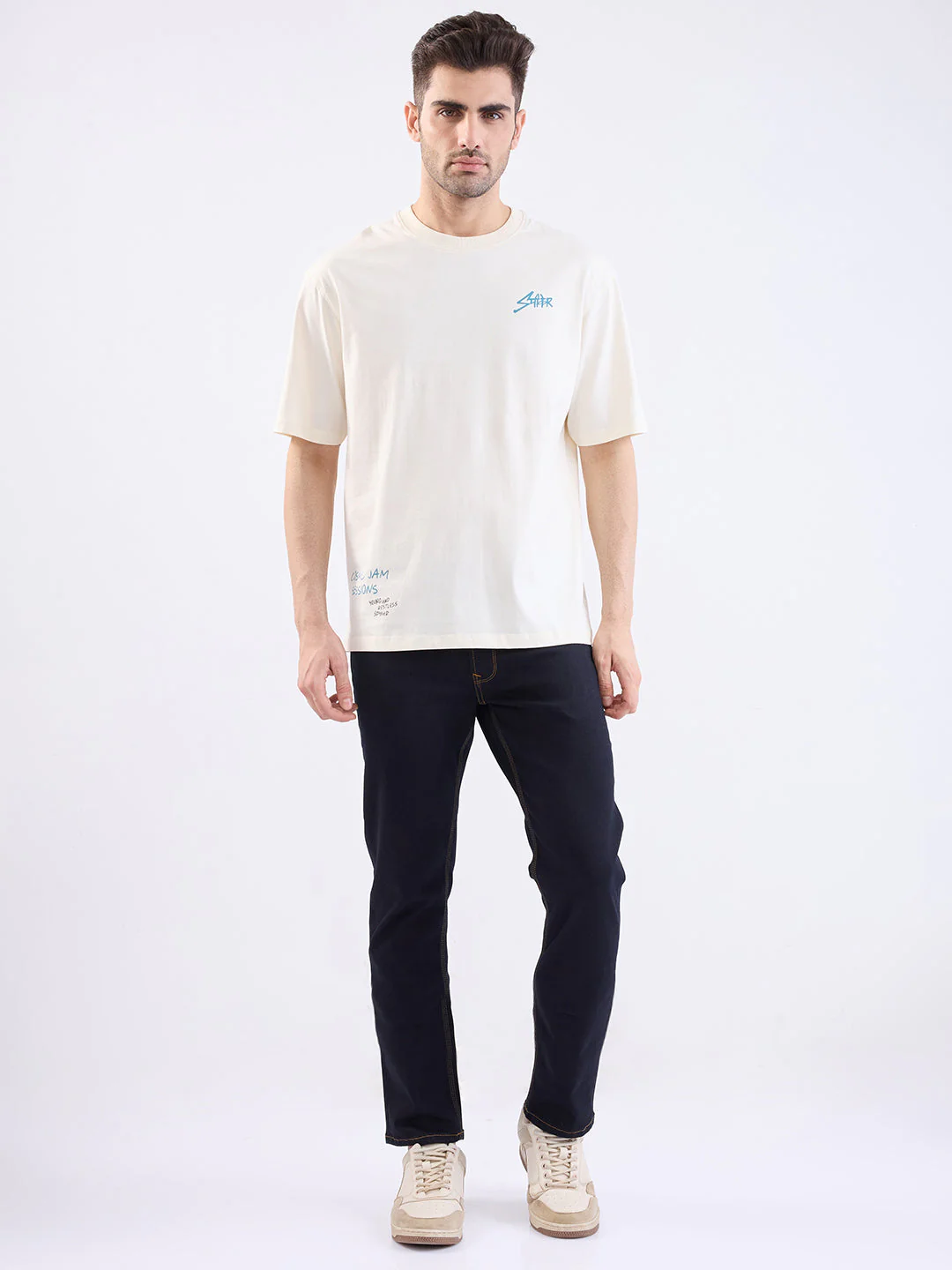 Men T-Shirt White Comfort Fit - Image 5