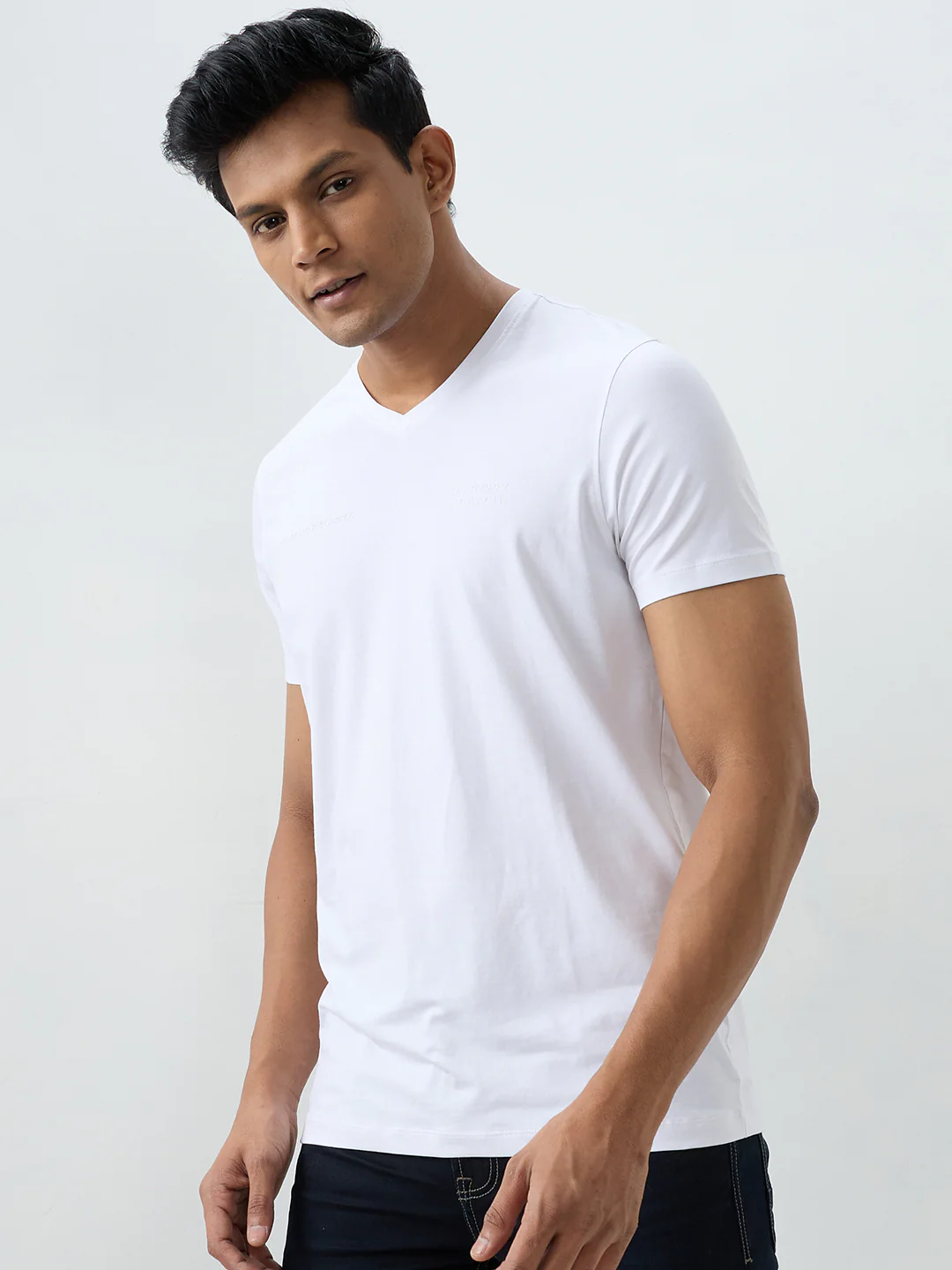 Men T-Shirt White Slim Fit