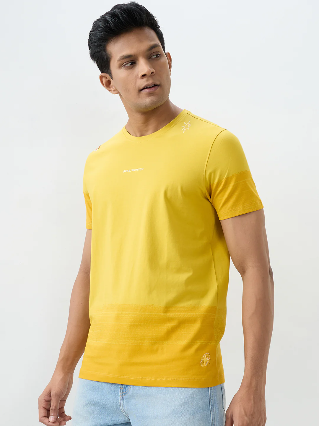 Men T-Shirt Yellow Slim Fit - Image 3