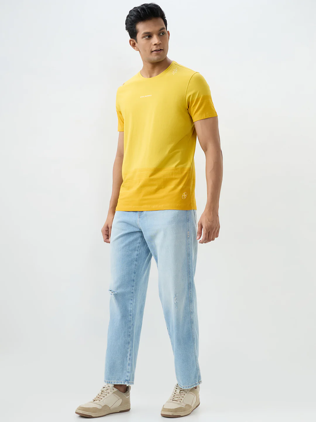 Men T-Shirt Yellow Slim Fit - Image 5